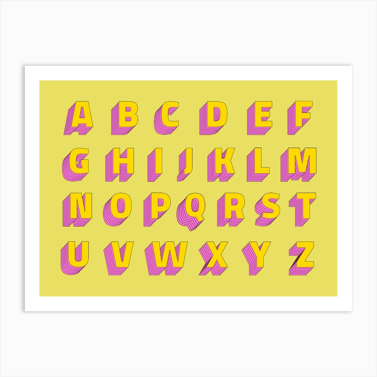 Alphabet Art Print By Thatpostergirl Fy