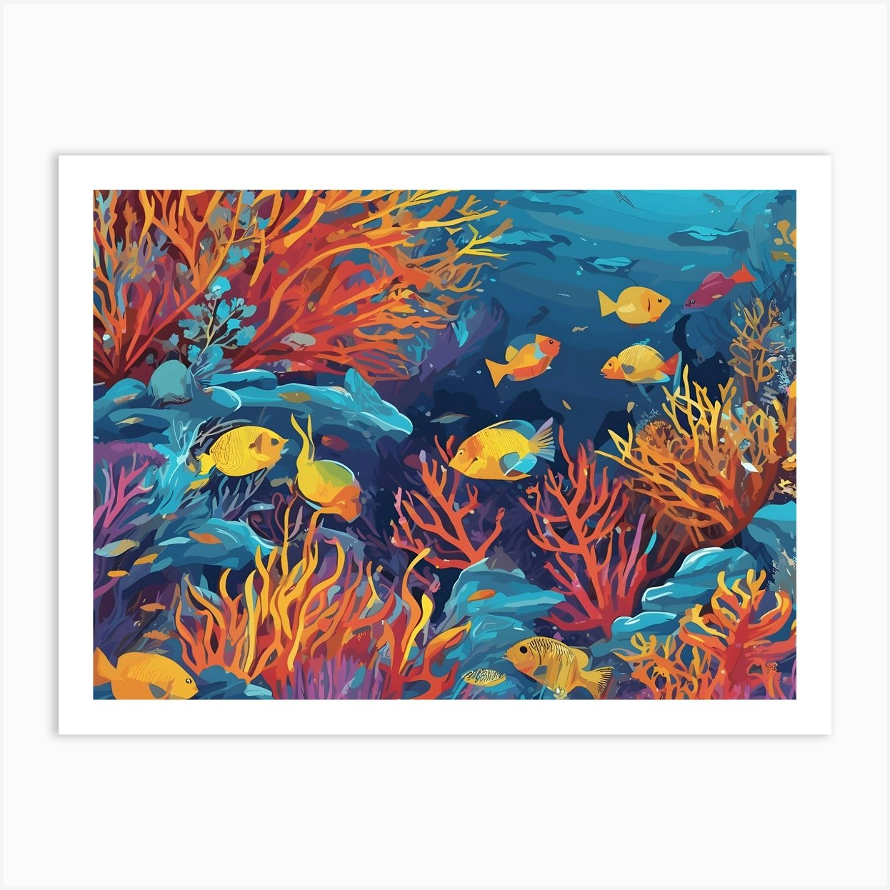 Coral Reef Art Print by Amit Hasan - Fy