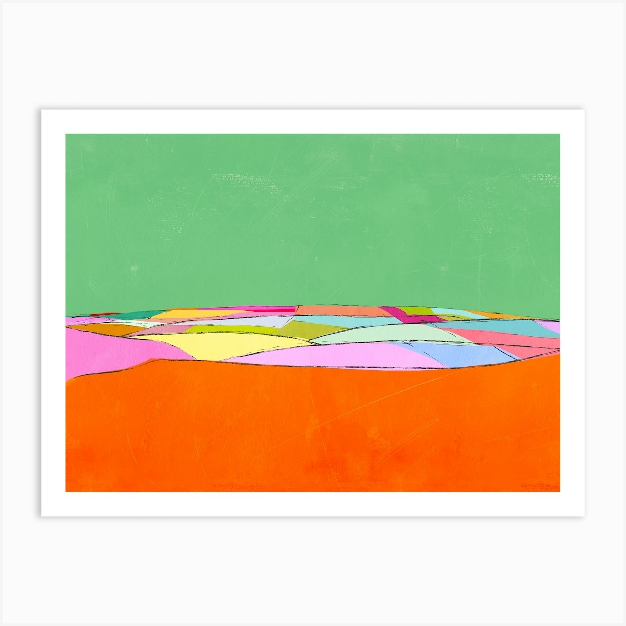 UK landscape Abstract Painting Modern Art Office Wall Art Print by The Finch Studio Fy