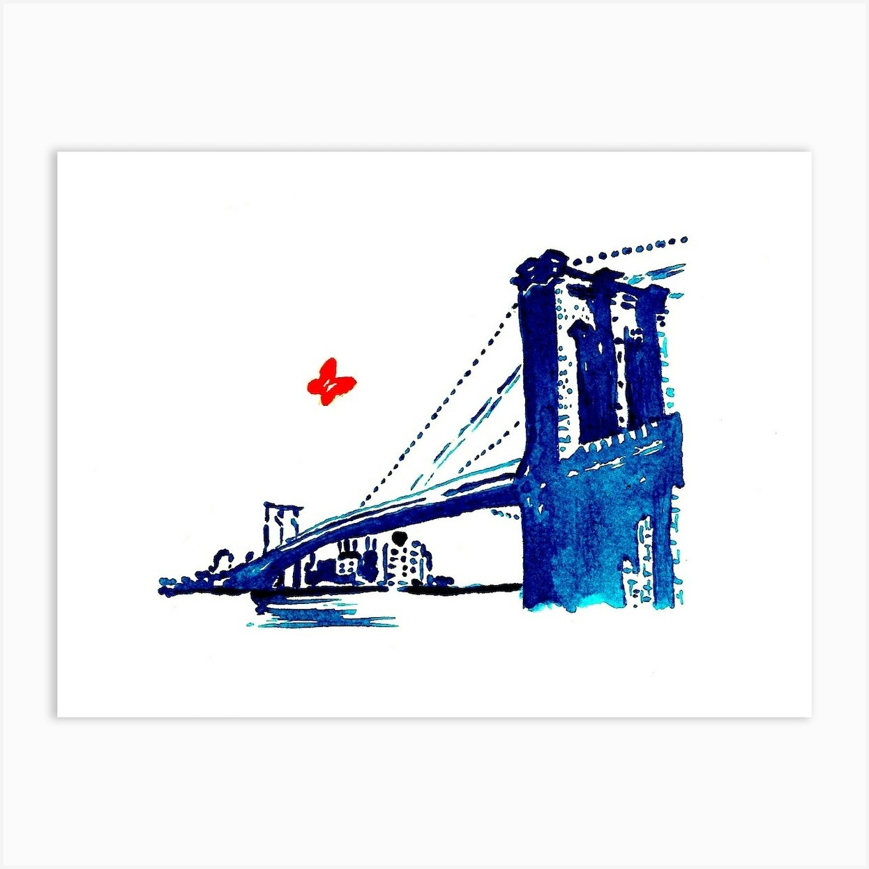 Brooklyn Bridge Art Print by lagattart Fy
