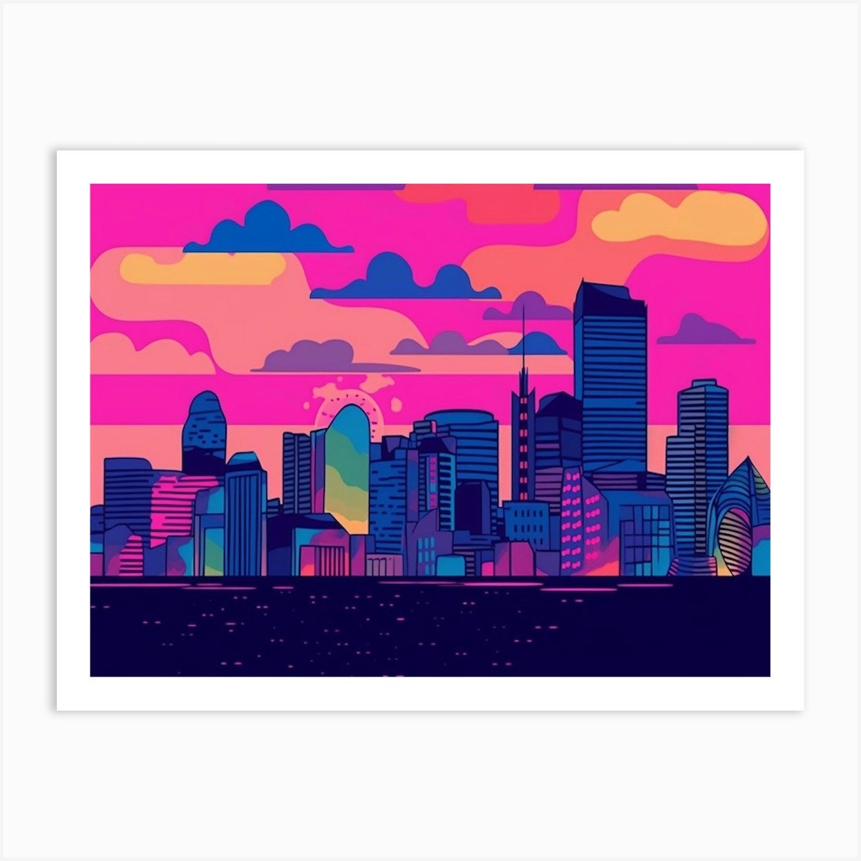 Dublin Skyline Art Print by The Art of Adventure Fy