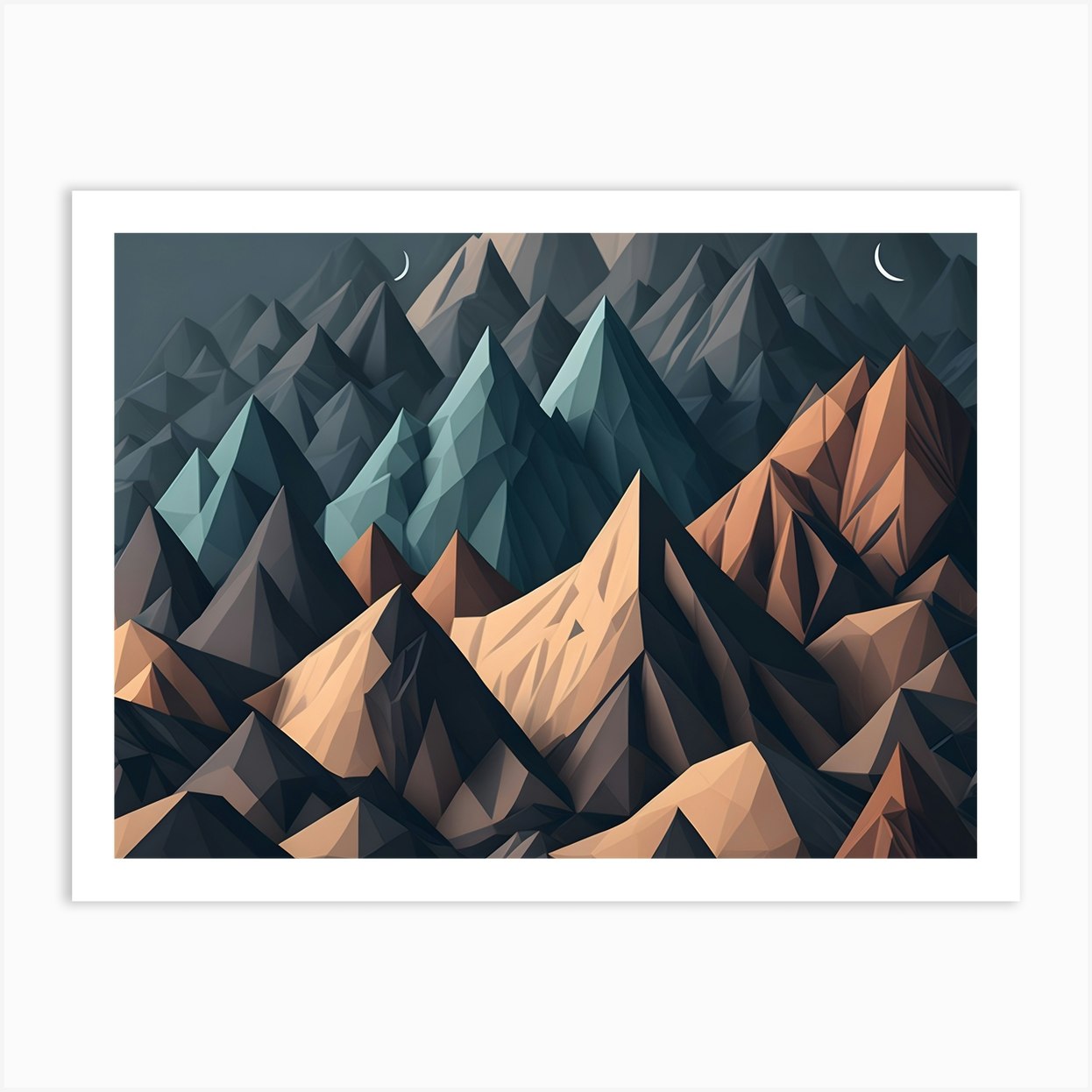 Low Poly Landscape (8) Art Print by 1xMerch - Fy