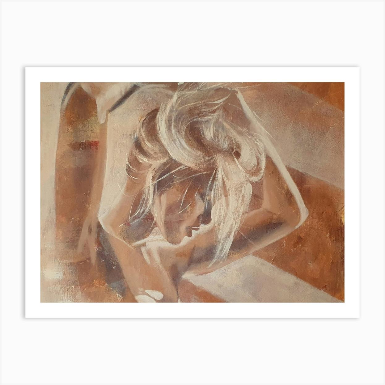 Femme 187 - 18x24 abstract nude Lustre print reproduction by Aja online ebsq