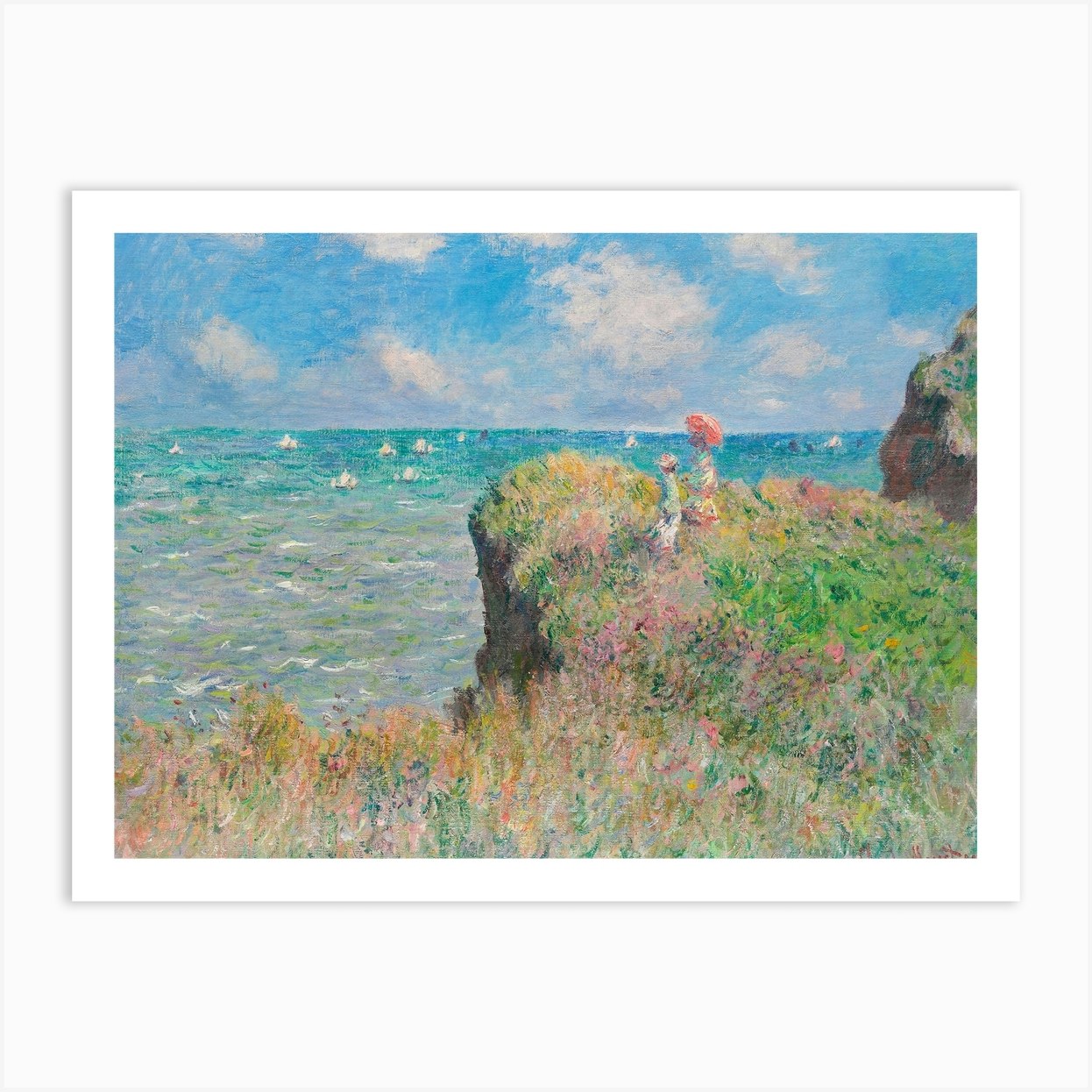 Cliff Walk At Pourville, Claude Monet Art Print by Fy! Classic Art ...