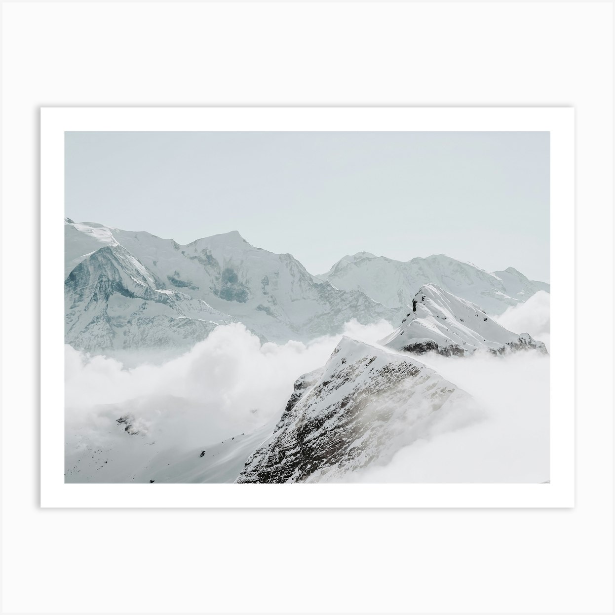 Cloudy Mountain Peaks Art Print by Suuro Studio - Fy