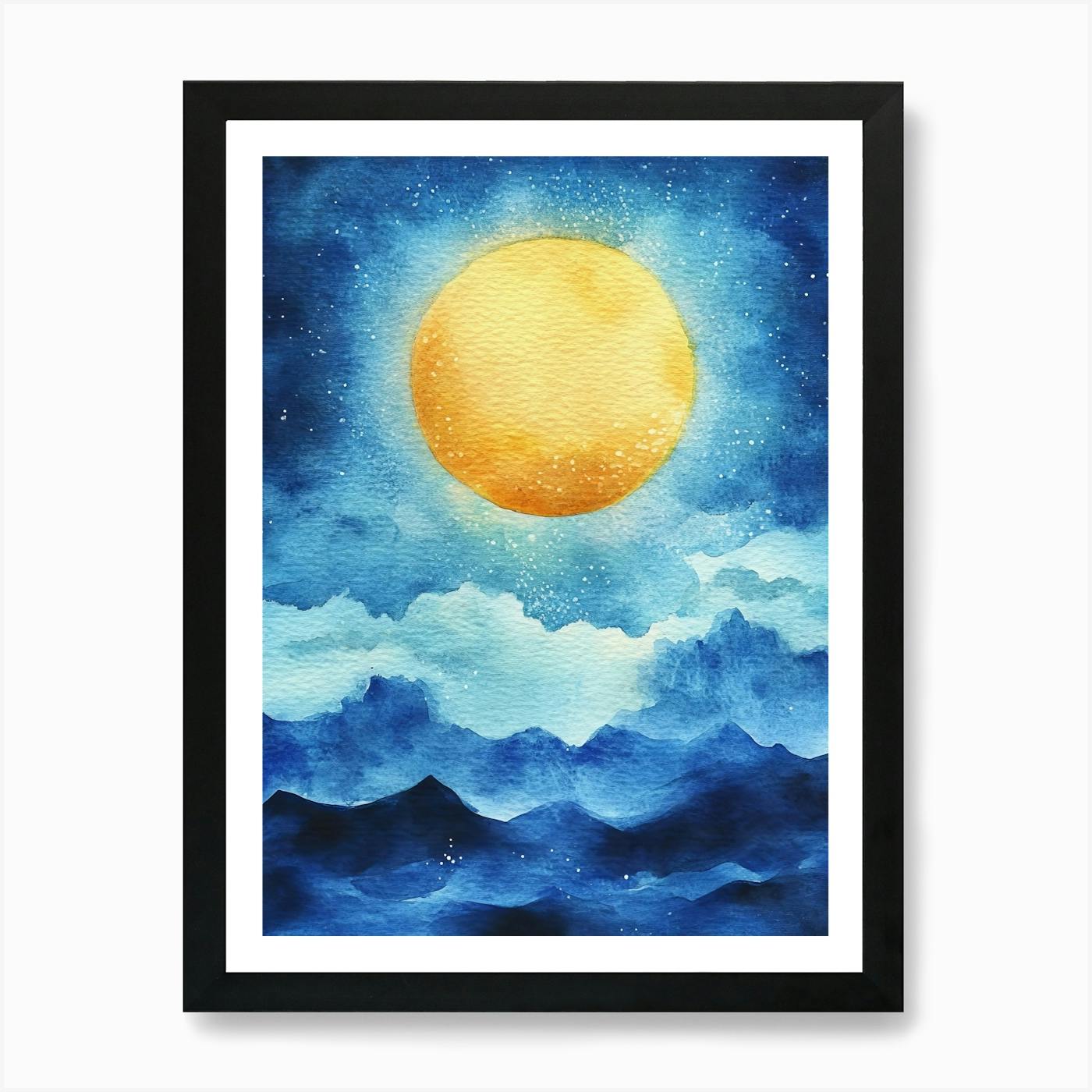 「MOON.」CLARITY ART moon and sun and stars, symbolic, esoteric, intricate, fine