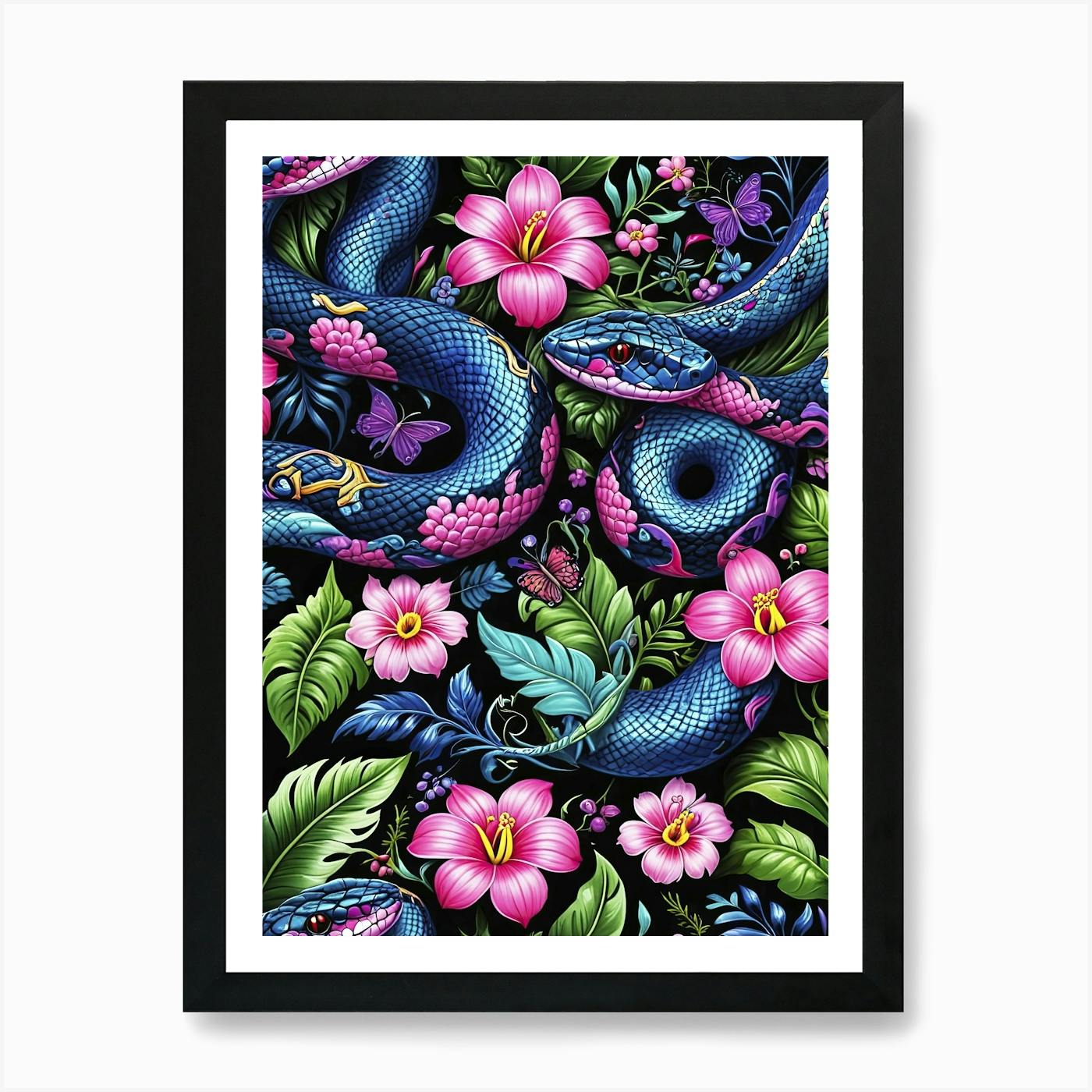 rainbow snake ハンドメイドパステル画　絵画アート原画 rainbow snake ハンドメイドパステル画 絵画アート原画 Rainbow