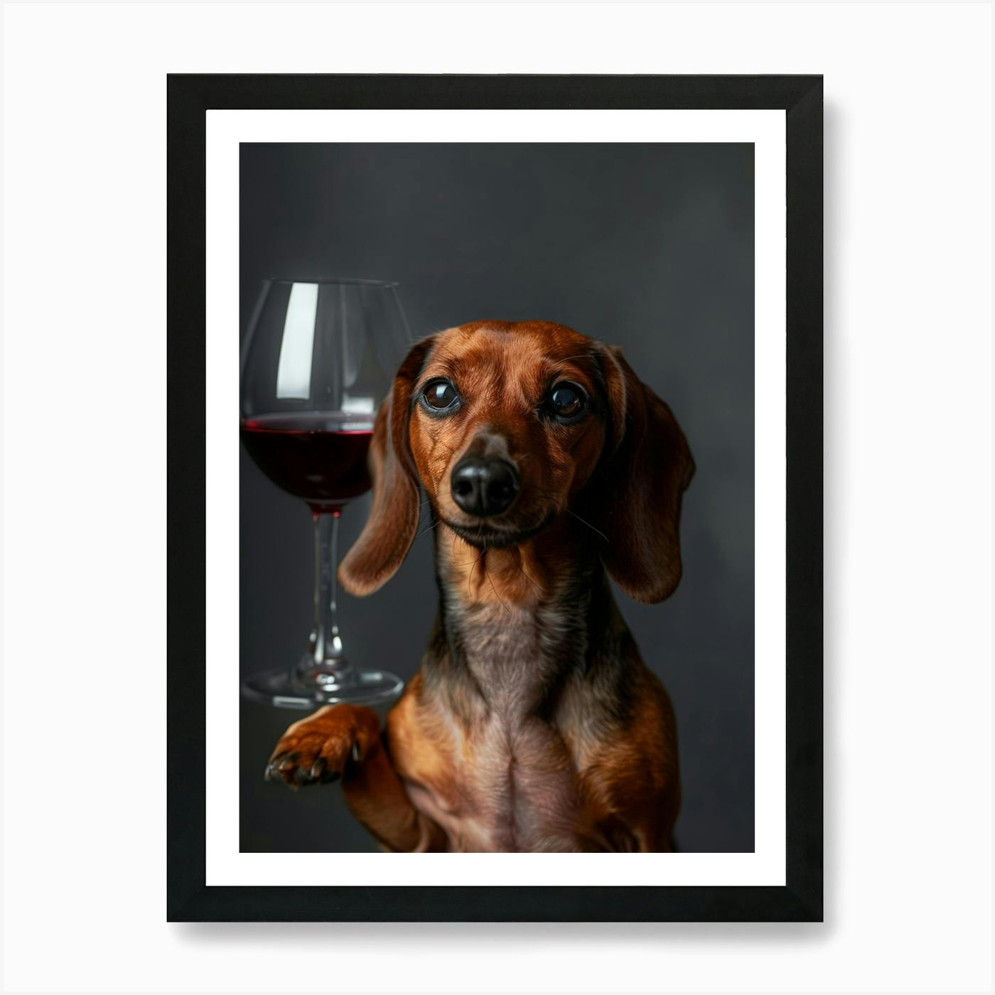 Custom DOUBLE DACHSHUND Wiener Dog Wine Vineyard Winery graphic popular art giclee print SIGNED Hot Dog Beer Wine Coffee Tea Donut