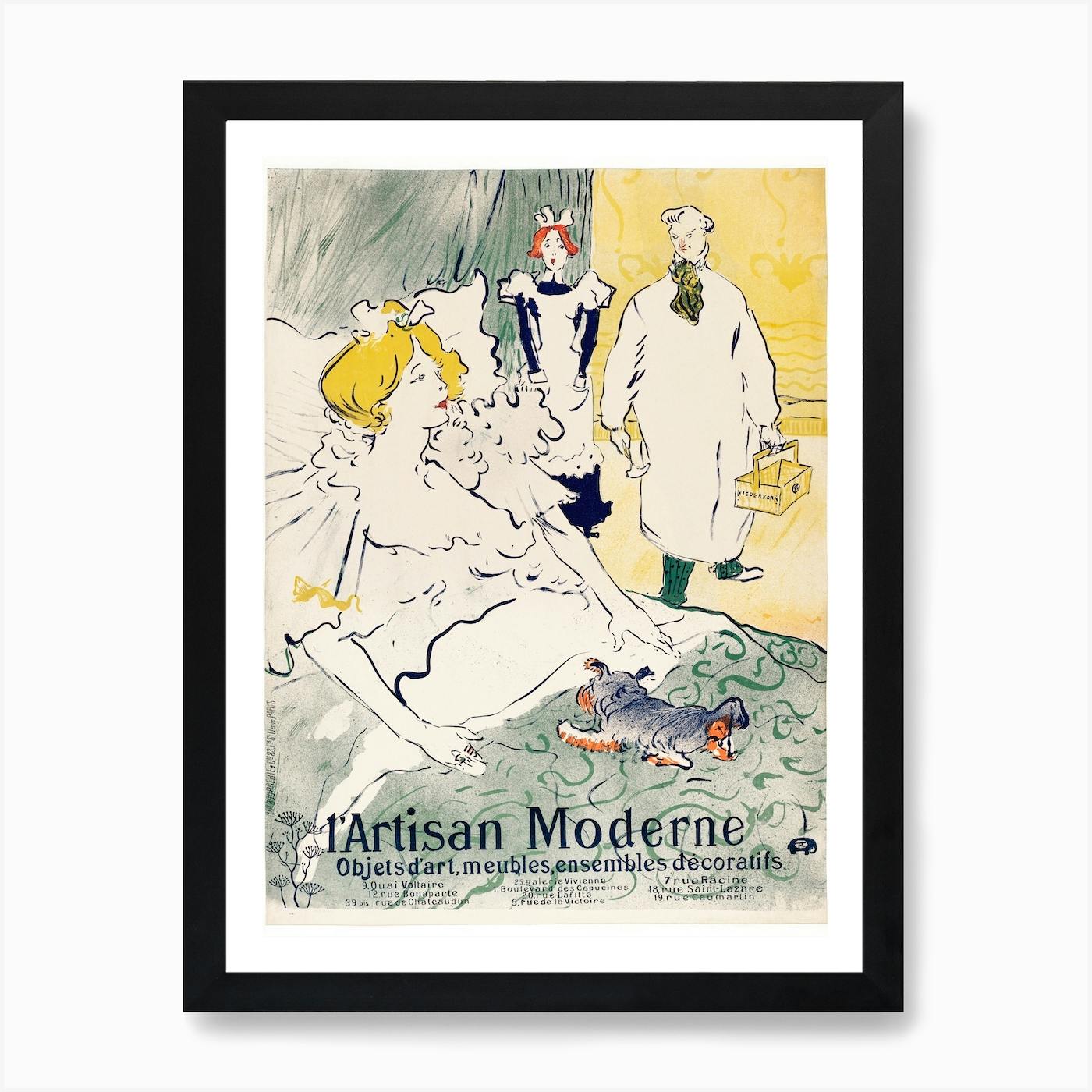 Jane Avril (1899) 2, Henri de Toulouse-Lautrec Art Print by Fy