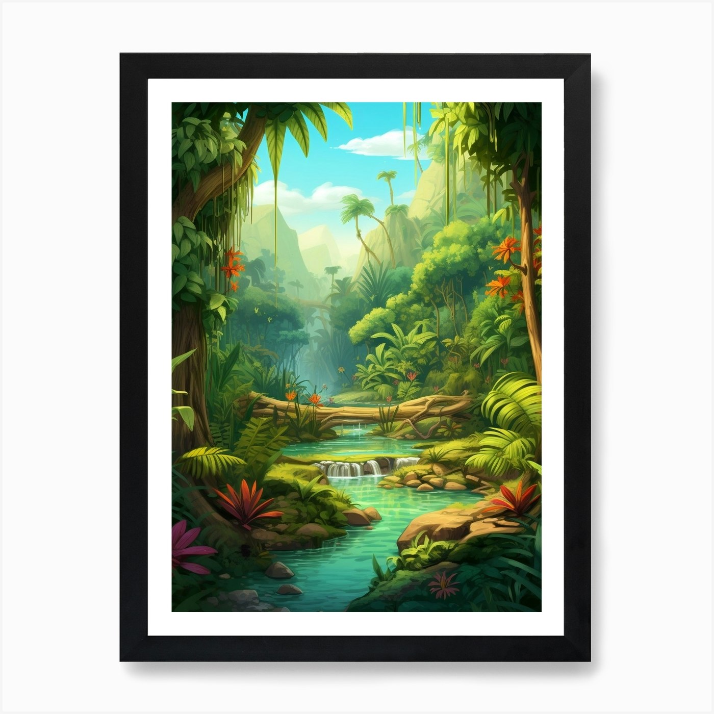 Savanah Rainforest Cartoon 4 Art Print by PixelPerfect - Fy