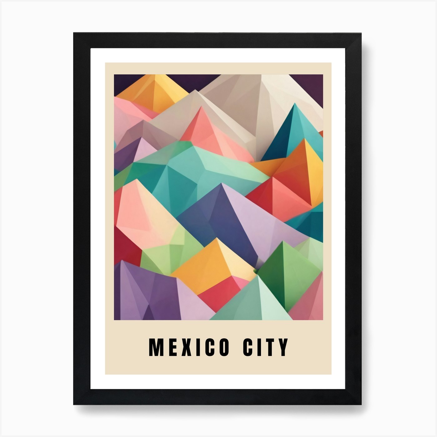 Mexico City Travel Poster Low Poly (18) Art Print by 1xMerch Fy