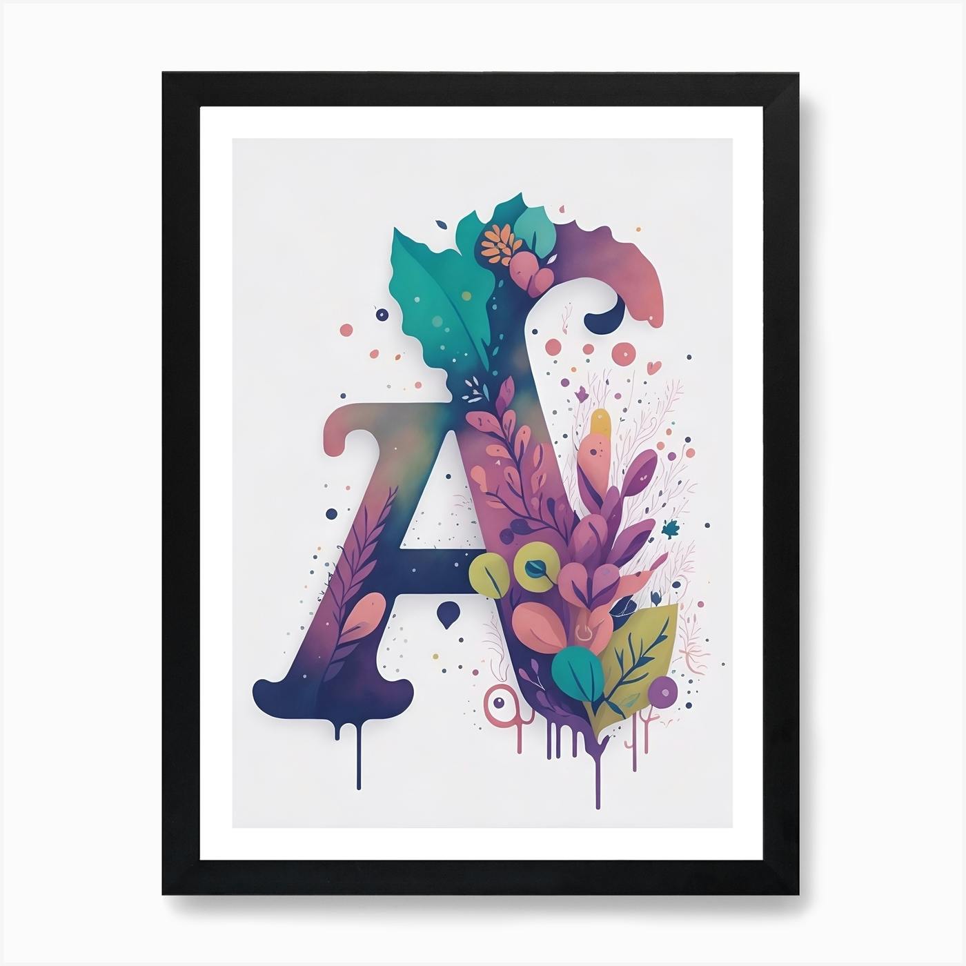 Colorful Letter A Illustration 114 Art Print