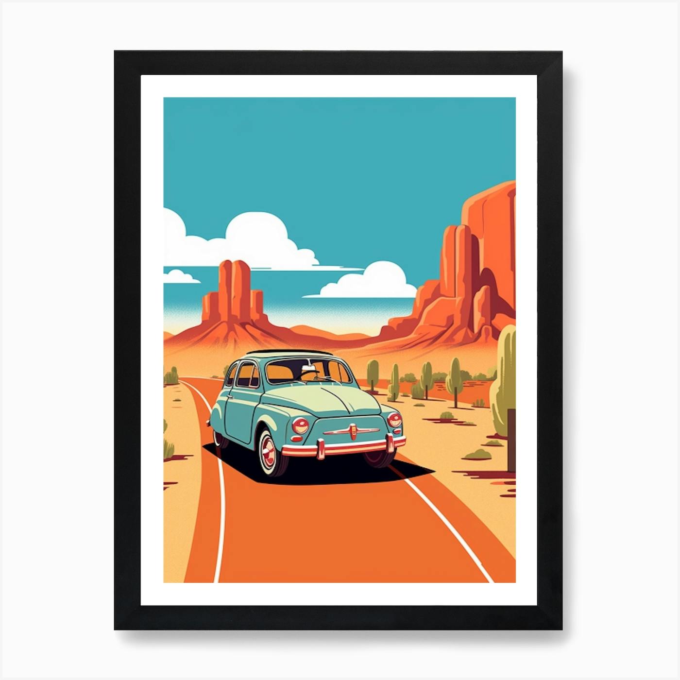 Beetle cheapest on Street Digital Art Framed poster