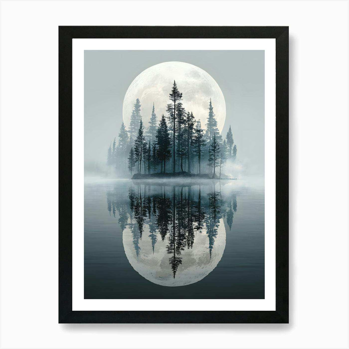 芸術写真 Nature Photograph Full Moon Art Print Wall Art Sea Ocean Landscape Picture Canvas Wall Art Print