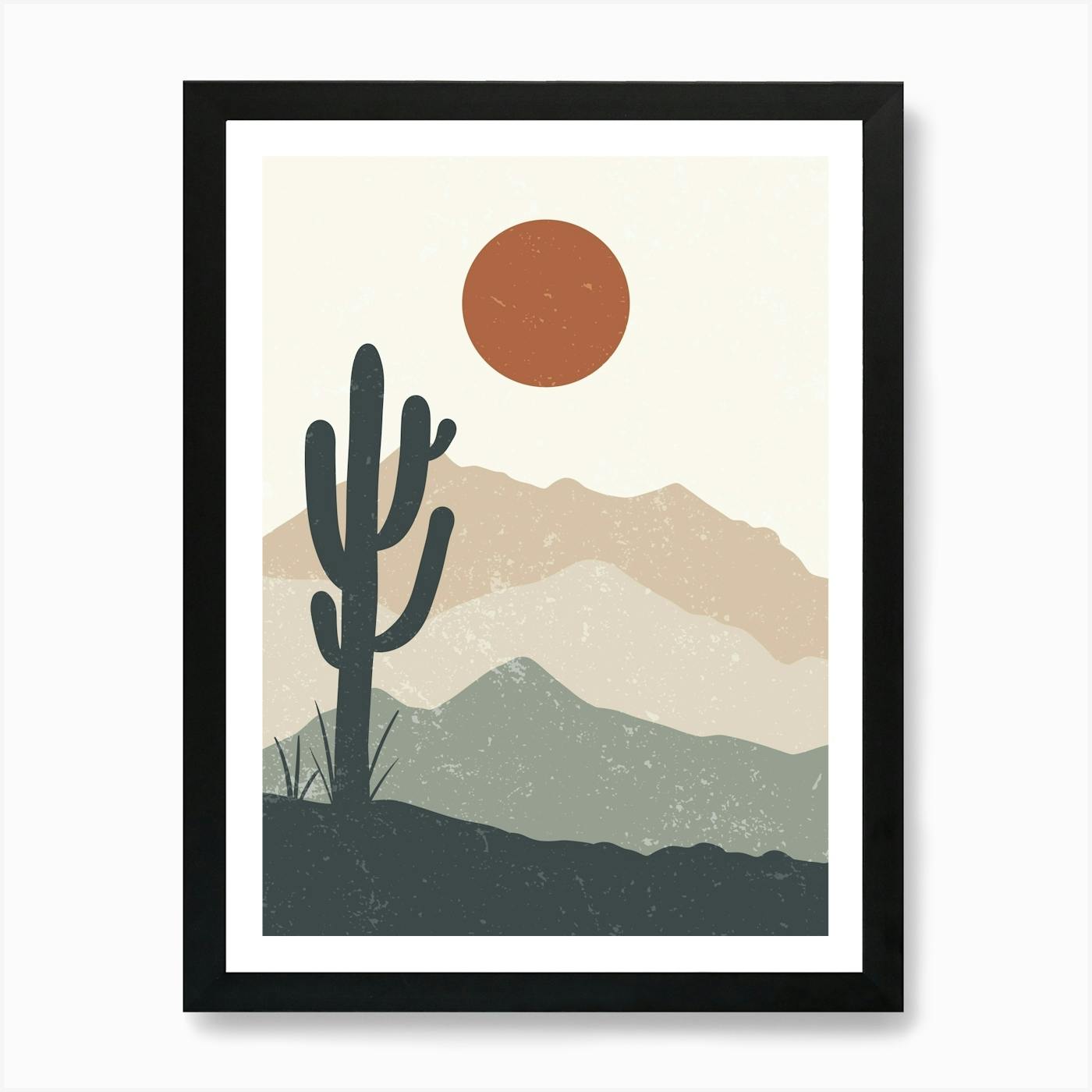 Entelechy (S,M,L) | Fine Art Print // Cactus Print, Modern Landscape, Abstract Art, Contemporary top Art, Nature Print, Cactus Painting