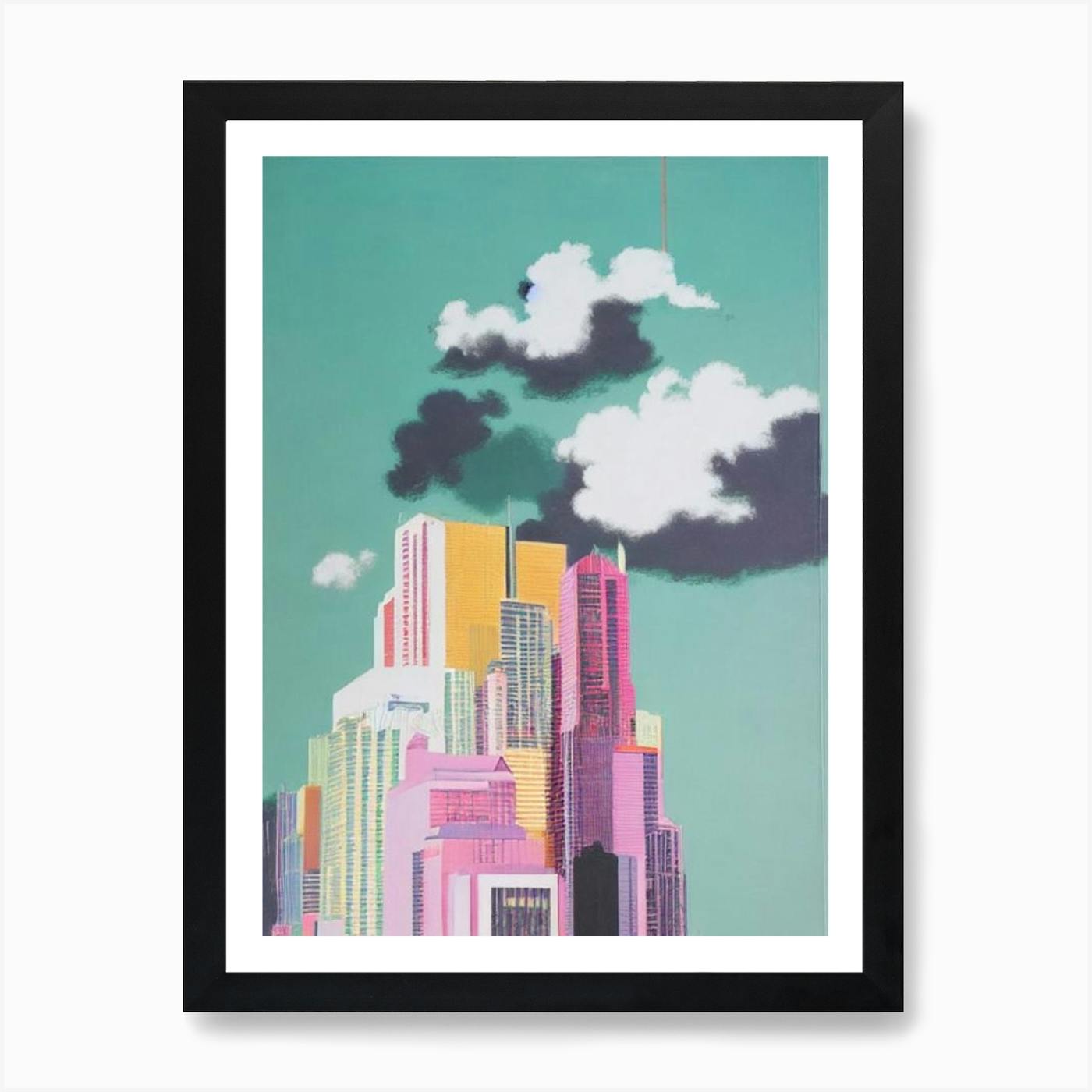 City Pop At Night - Hiroshi Nagai Art Print by Analic - Fy