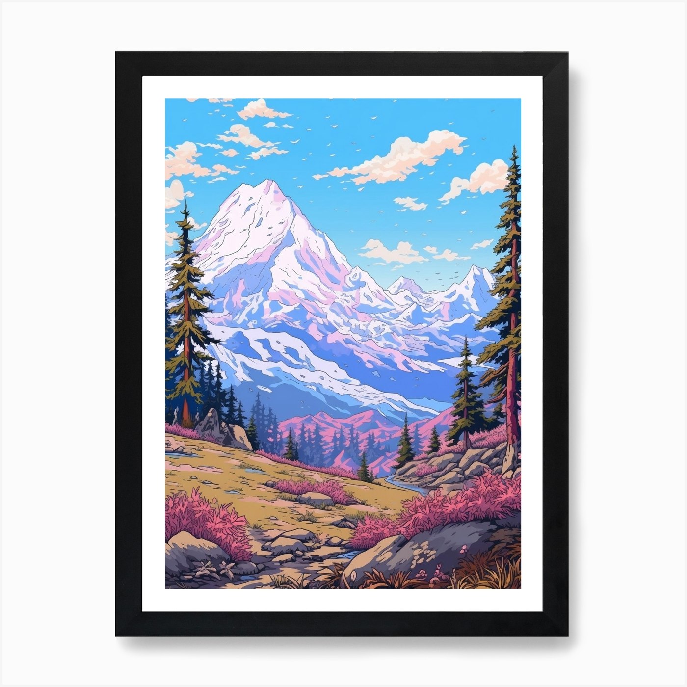 Tundra Landscape Pixel Art 1 Art Print by PixelPerfect - Fy