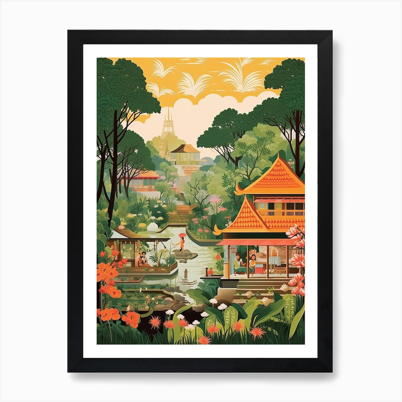 Bali, Indonesia, Graphic Illustration 4 Art Print by Dreamy Seasons Art ...