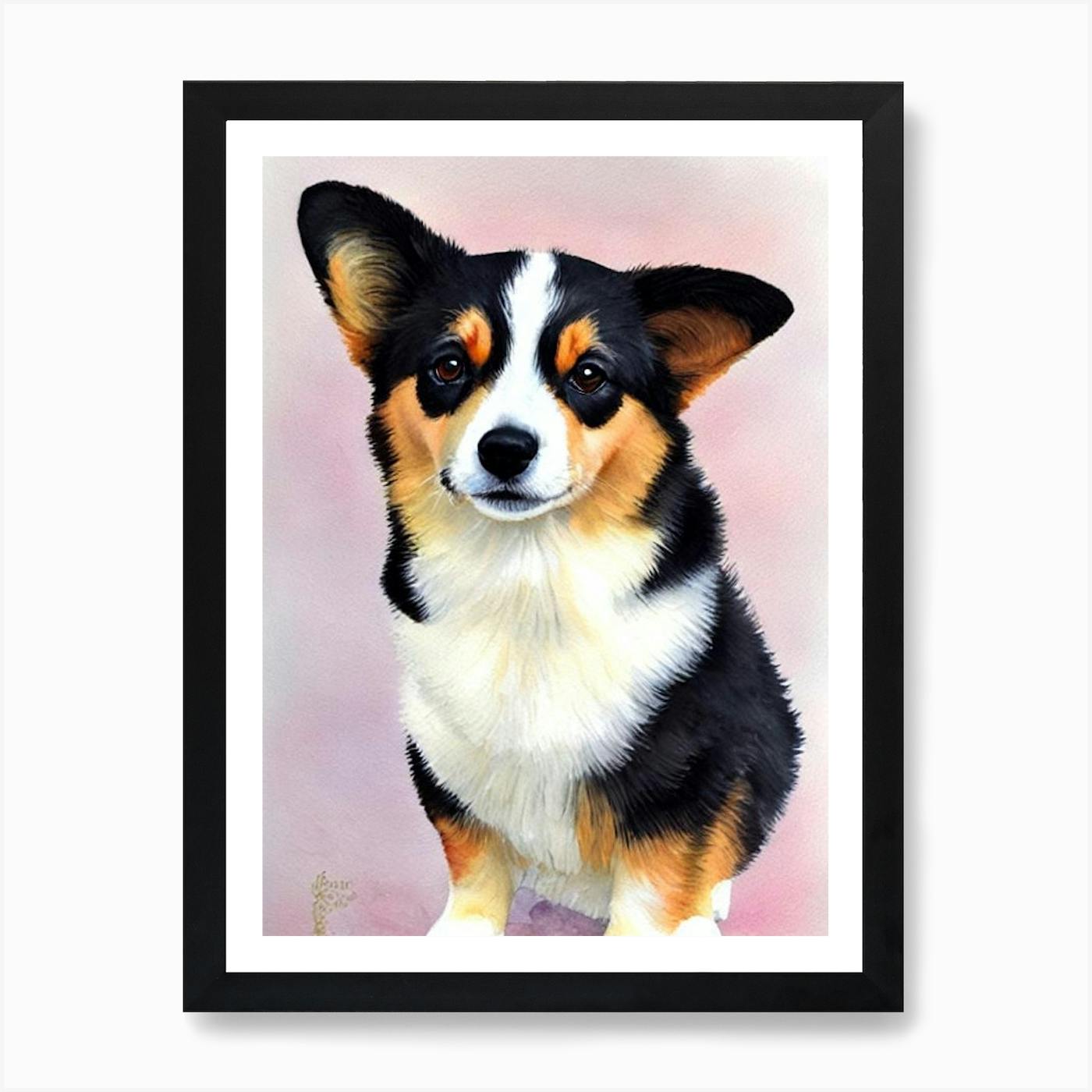 Original Drawing Corgi Dog Painting, Corgi Line Art Portrait, Affordable store Original Dog Portrait, Corgi Dog Pet Portrait, Corgi Dog Dad Gift