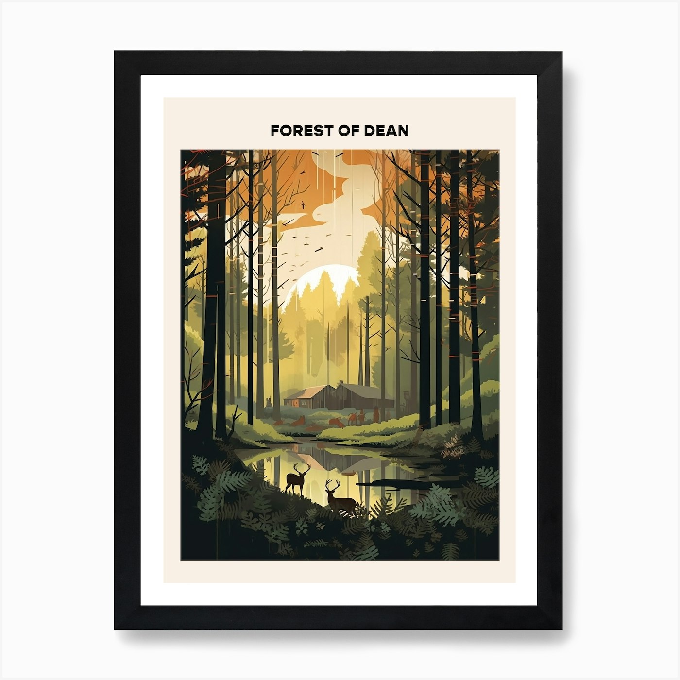 Forest Of Dean Midcentury Travel Poster Art Print by Travel Poster ...