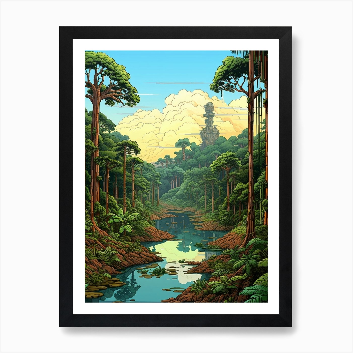 Tambopata National Park Pixel Art 1 Art Print by PixelPerfect - Fy