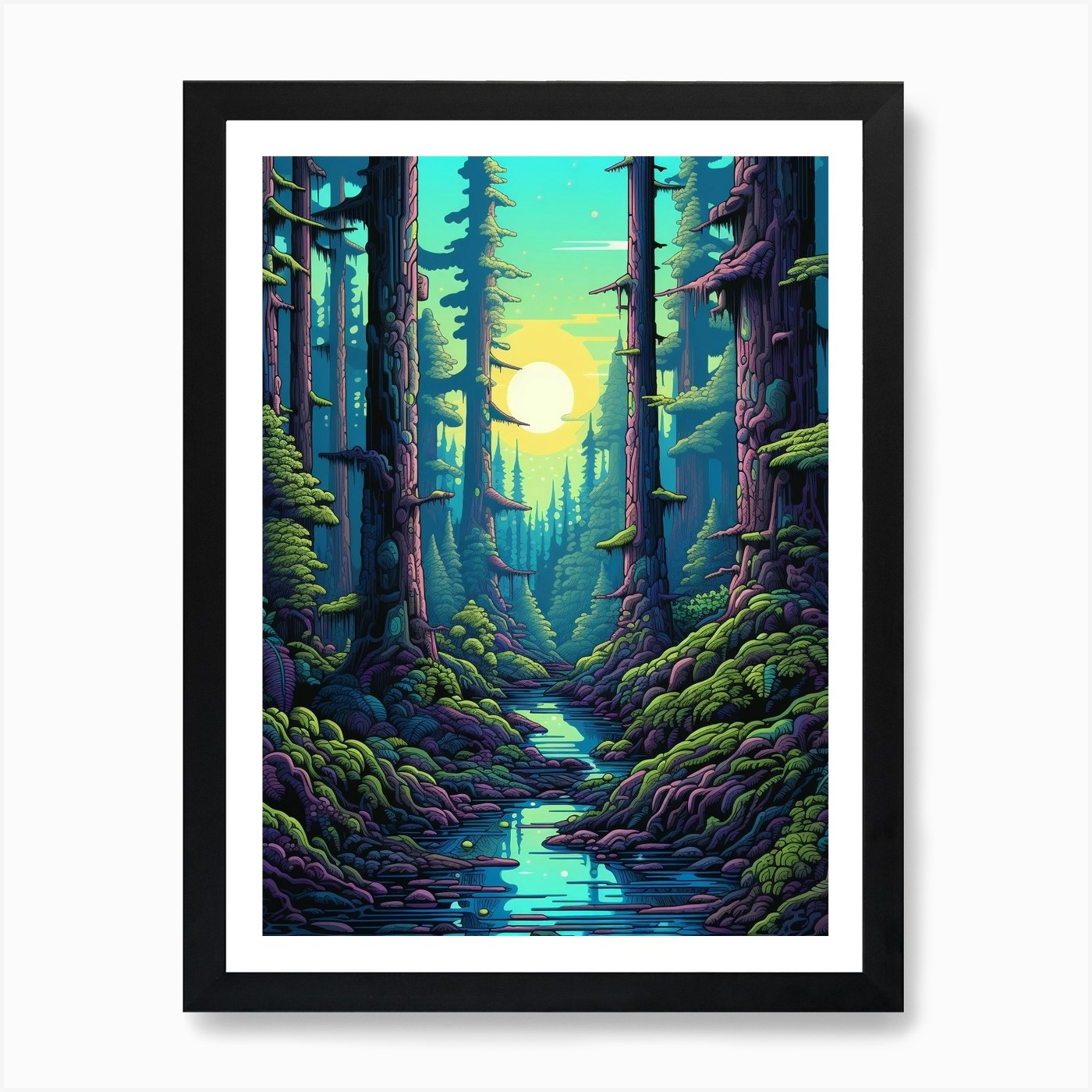 Hoh Rainforest Pixel Art 2 Art Print by PixelPerfect - Fy