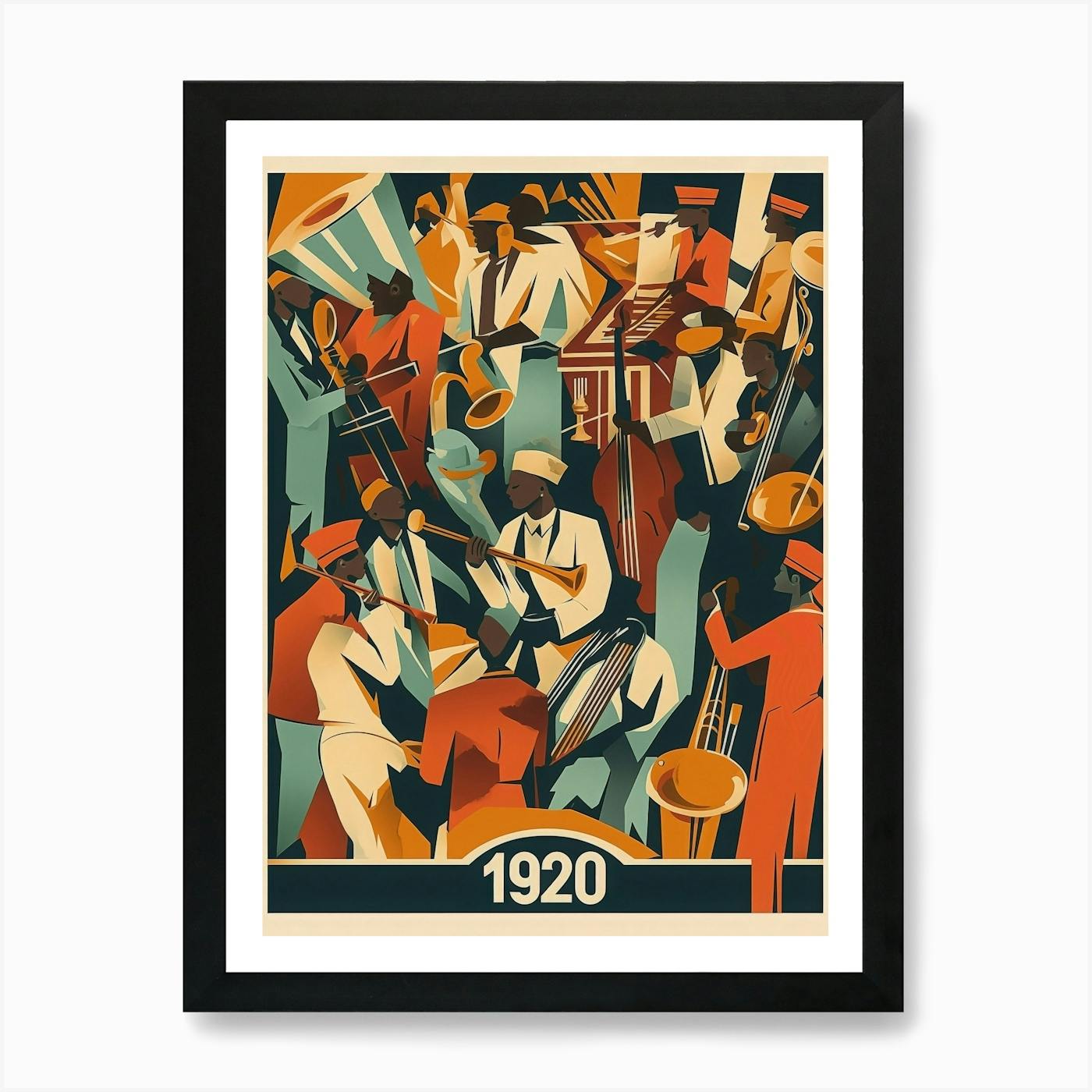 Jazz Band Art Print by Cats & Dotz - Fy