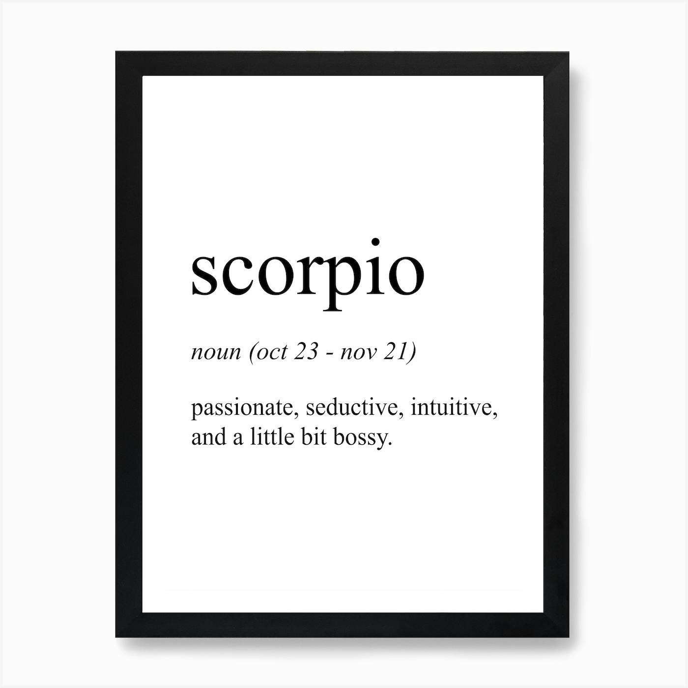 Scorpio Star Sign Definition Meaning Art Print by Pixy Paper Fy