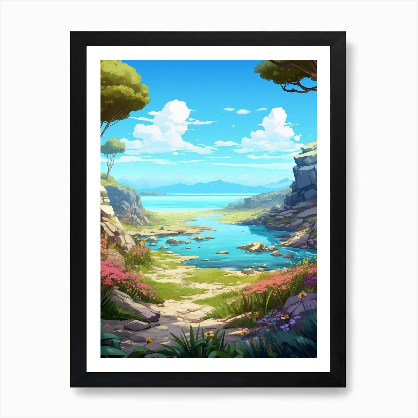 Coastal Plains Cartoon 4 Art Print by PixelPerfect - Fy