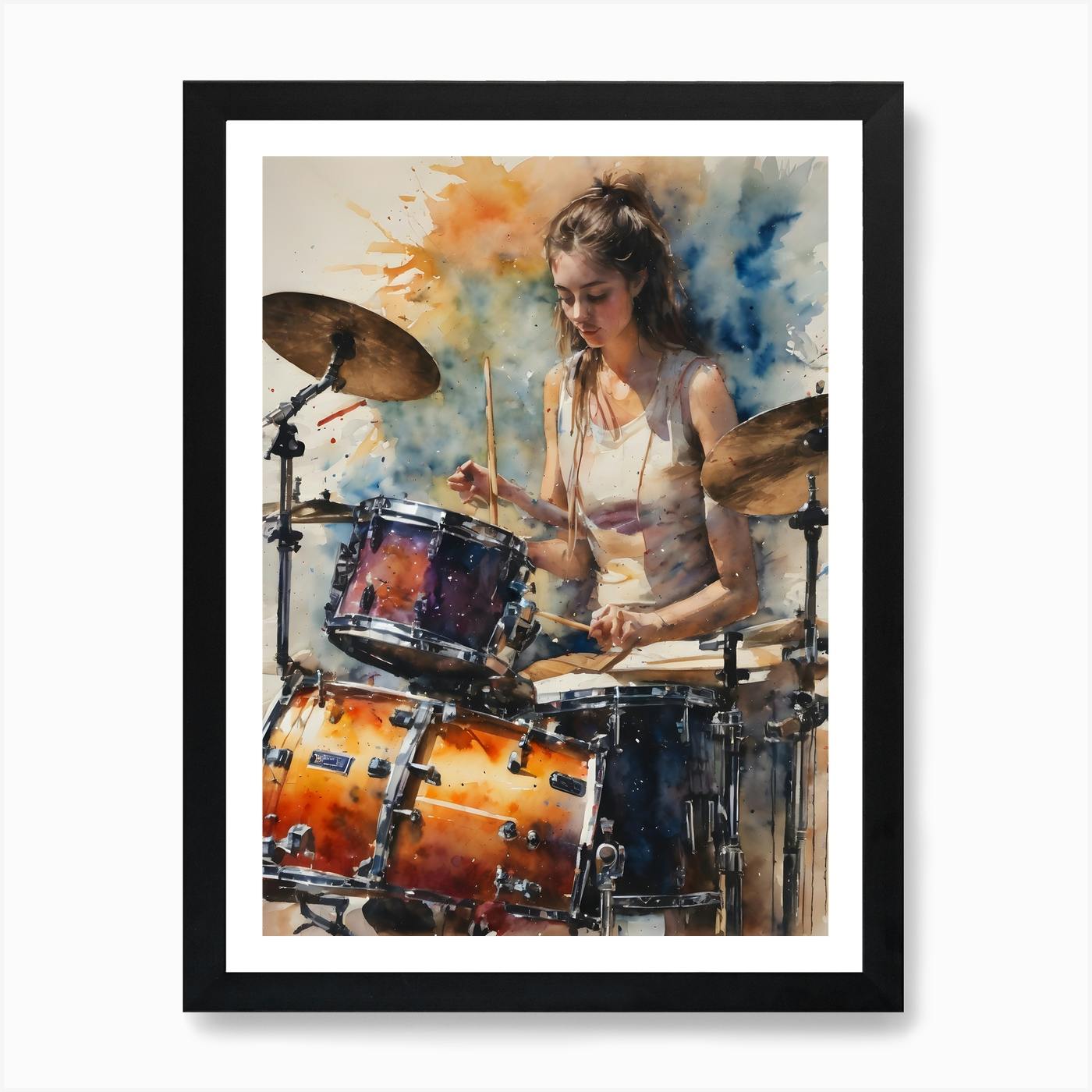 Illustration Giclee Print - The Double deals Drummer | 30x40cm