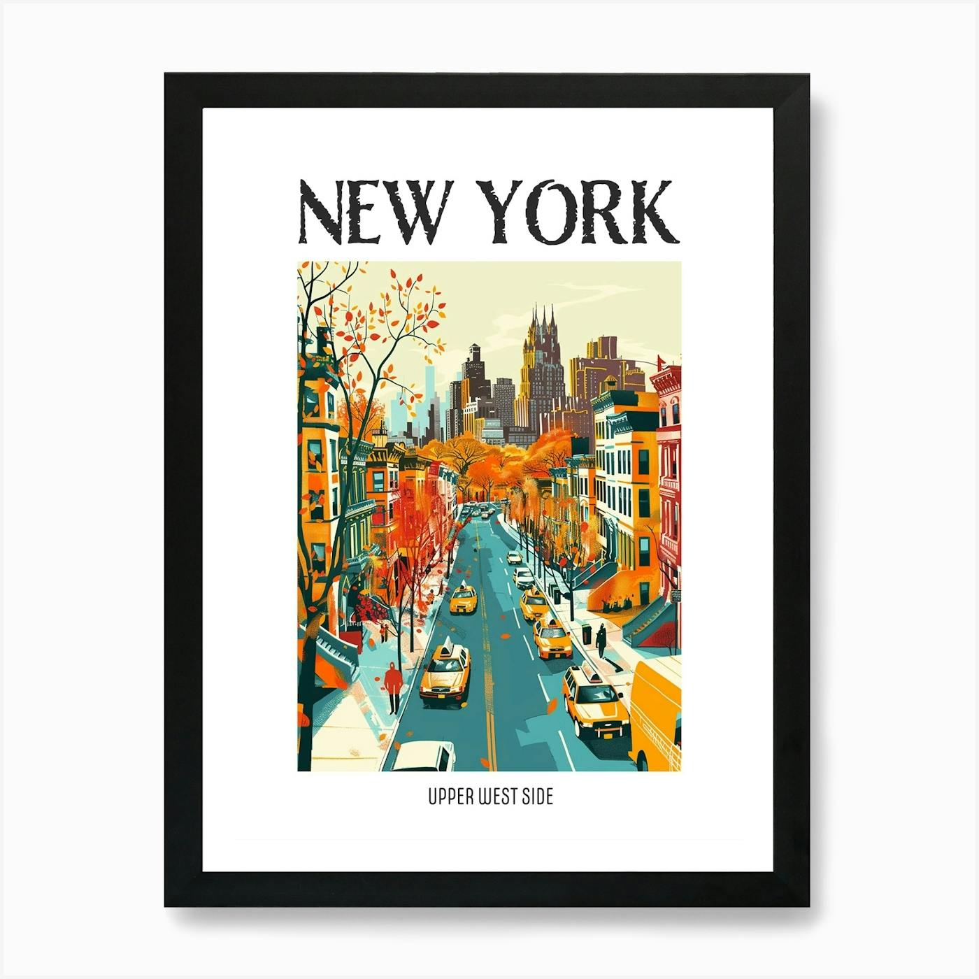 Upper East Side New York Colourful Silkscreen Illustration 2