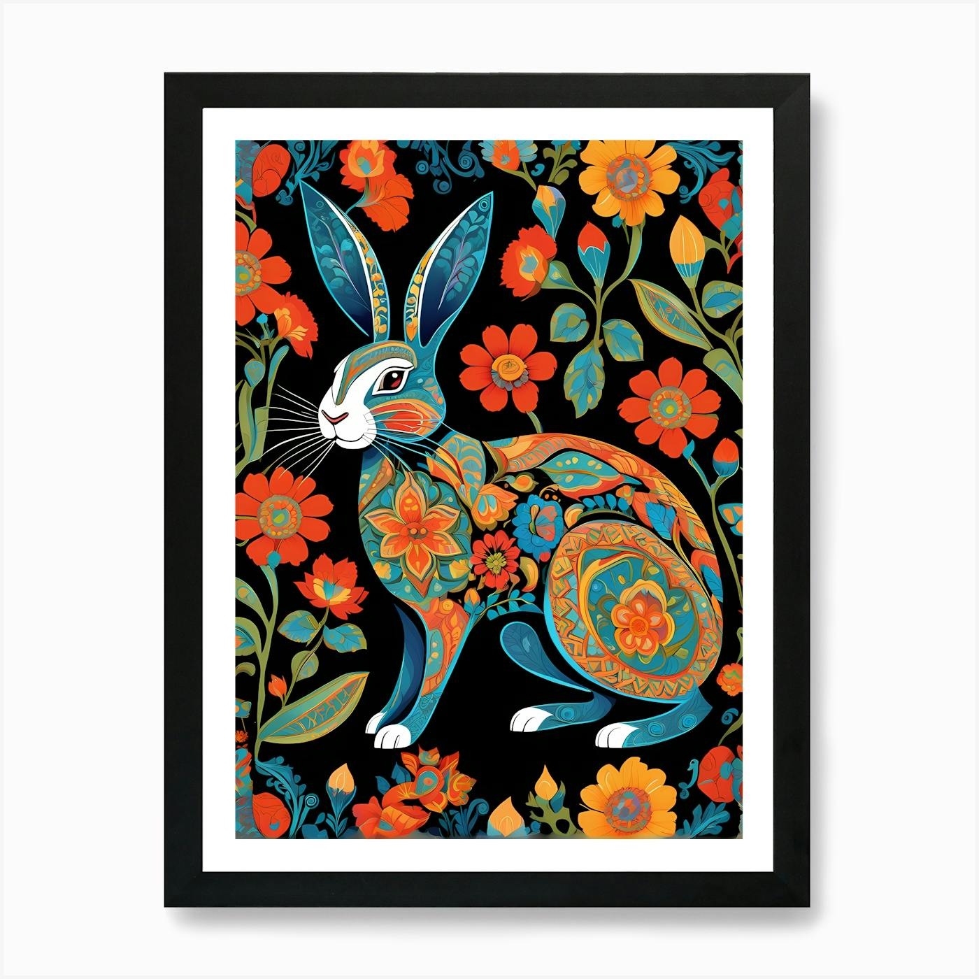 fancy rabbit ハンドメイドパステル画 絵画アート原画