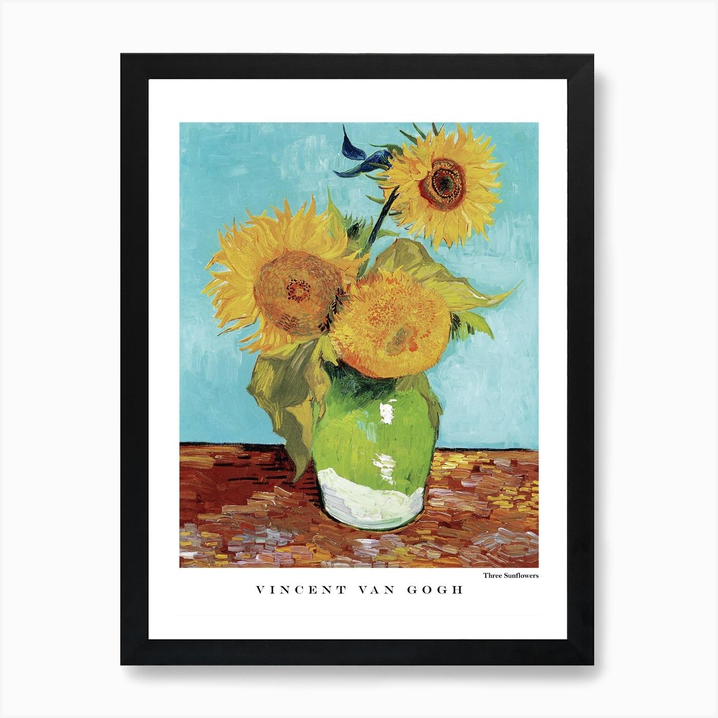 Vincent hotsell van Gogh Vase with Twelve Sunflowers (1888–1889) famous painting Framed canvas