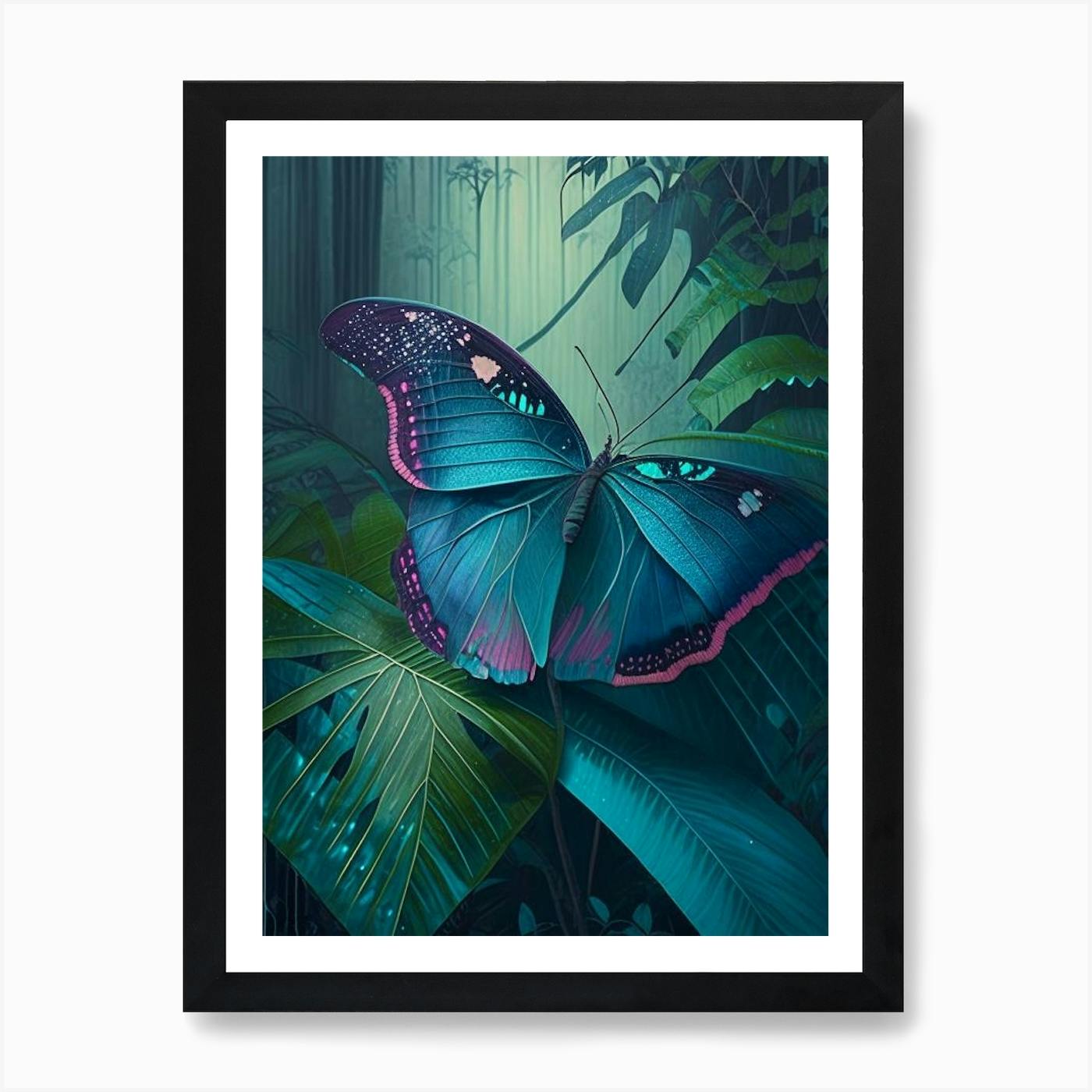 Butterfly Fine Art GiClee Nature Print: on sale The Brilliant Blue Morpho. 16x18