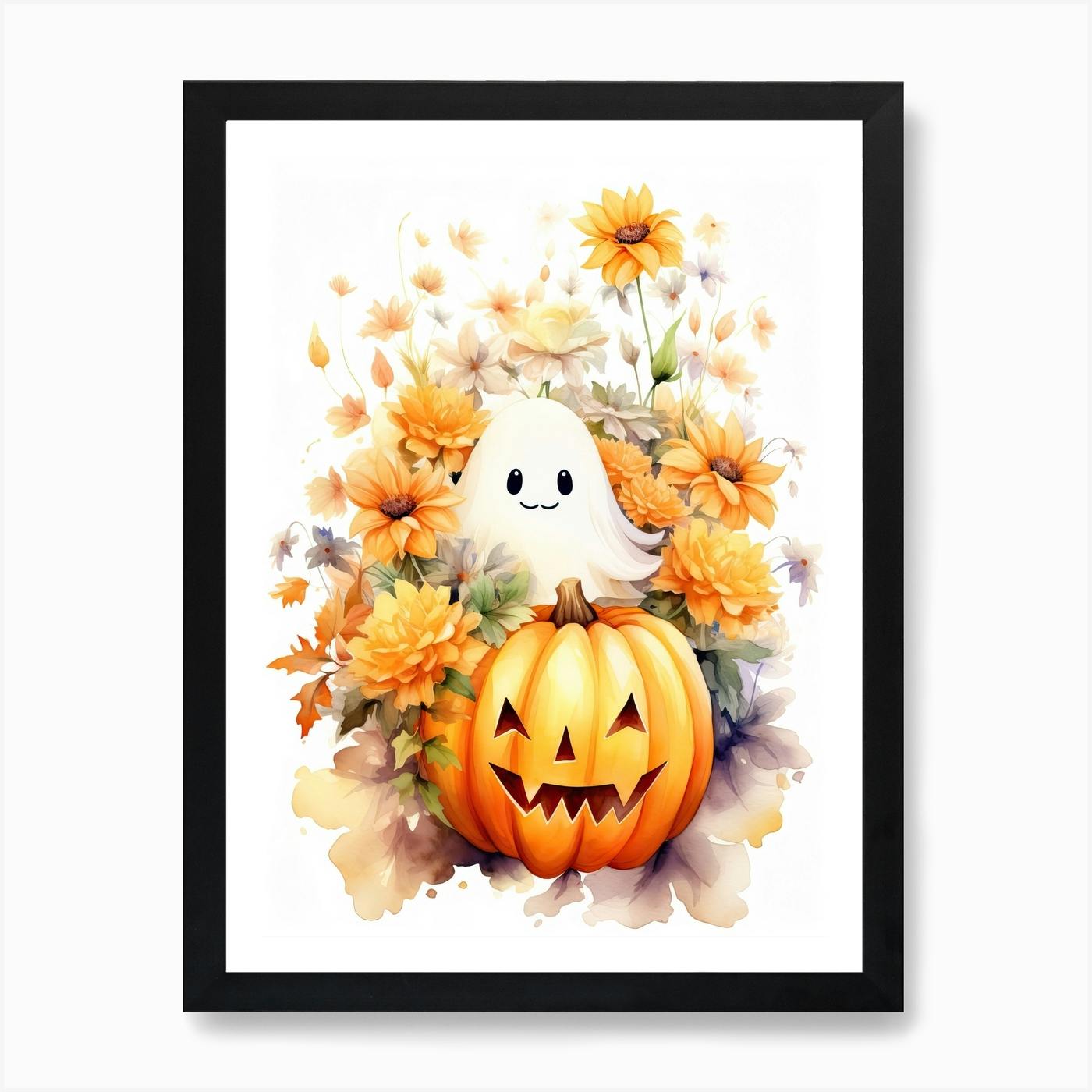 Pumpkin People, Original Painting, Ghost outlet Art, Halloween Wall Decor, Skeleton Art, Pumpkin Art, Watercolor Painting, Sheet Ghosts, Spooky Art