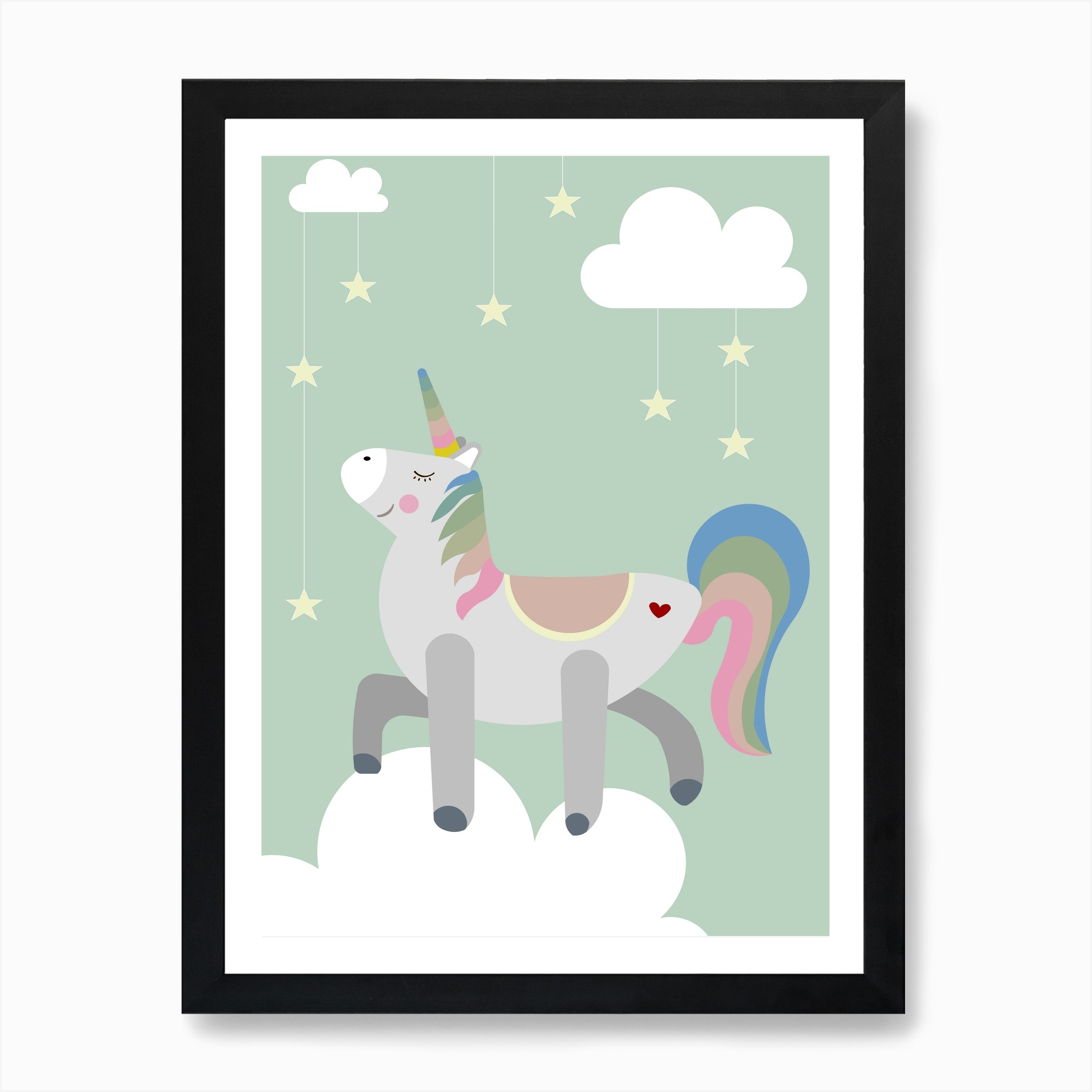 kids unicorn wall art print free shipping fy