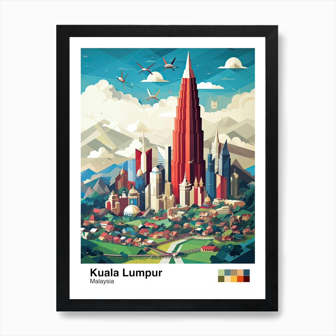 Shapes of Kuala Lumpur art print retailer