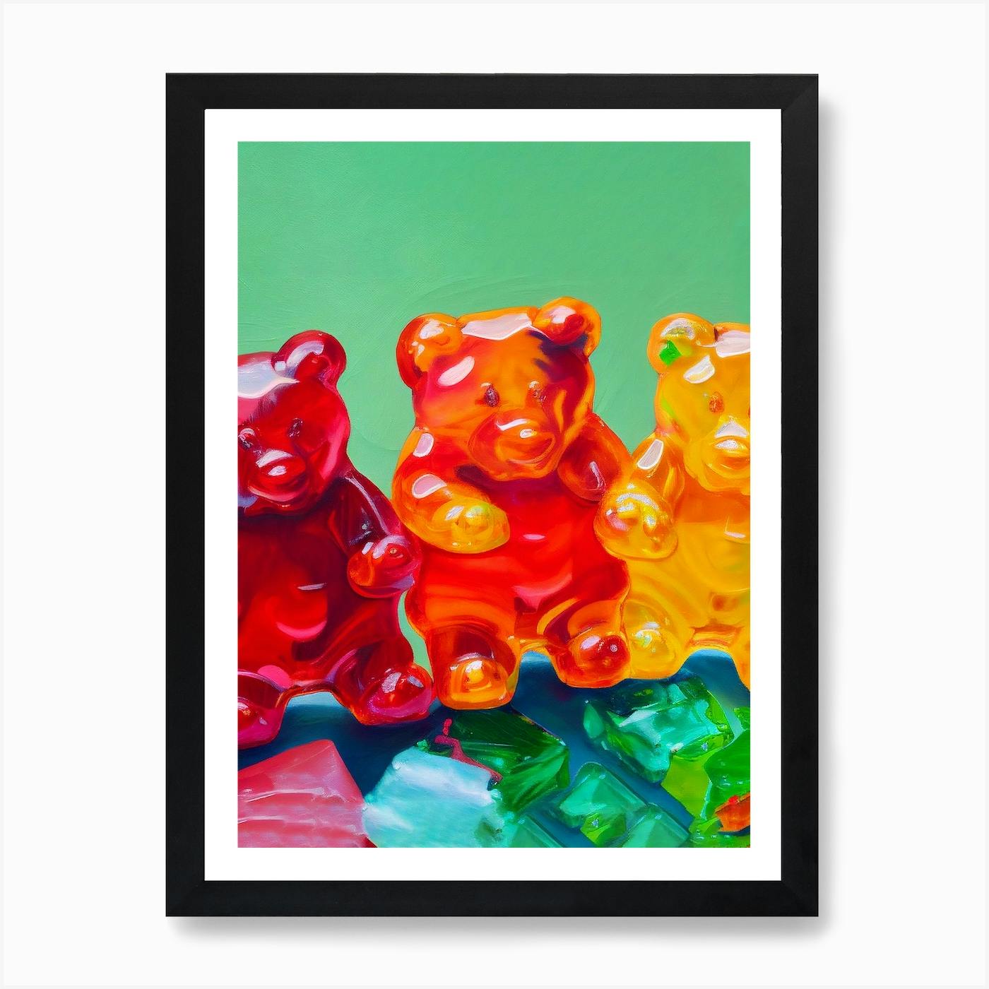 ARTCANVAS Modern Neon Magenta Gummy Bear 2024 Canvas Art Print