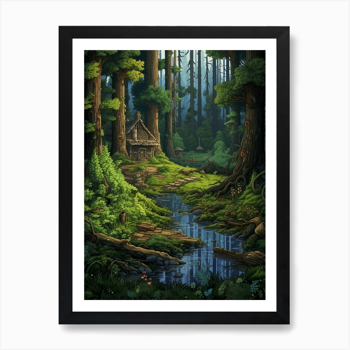 Forest Reserve Pixel Art 4 Art Print by PixelPerfect - Fy