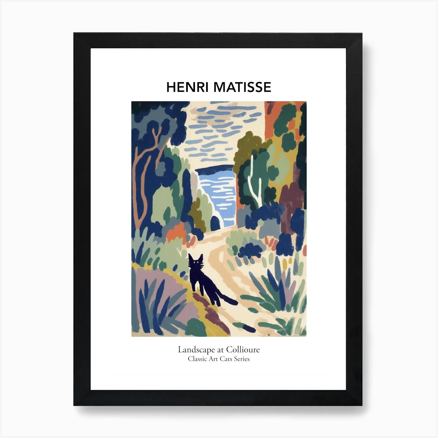 Henri Matisse Style Landscape At Collioure With A Cat Museum Art Print ...