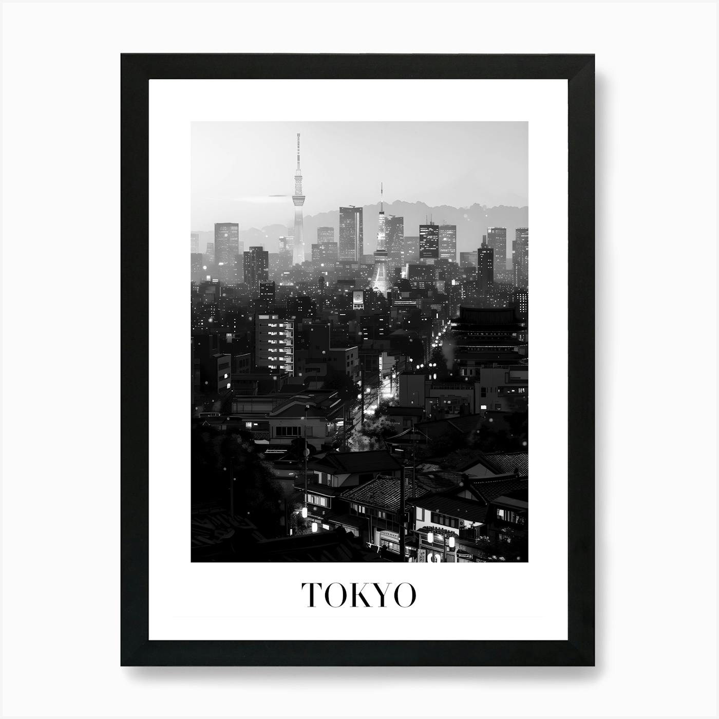 Tokyo Street Sunrise Square Art Print by Simone Mazzi - Fy