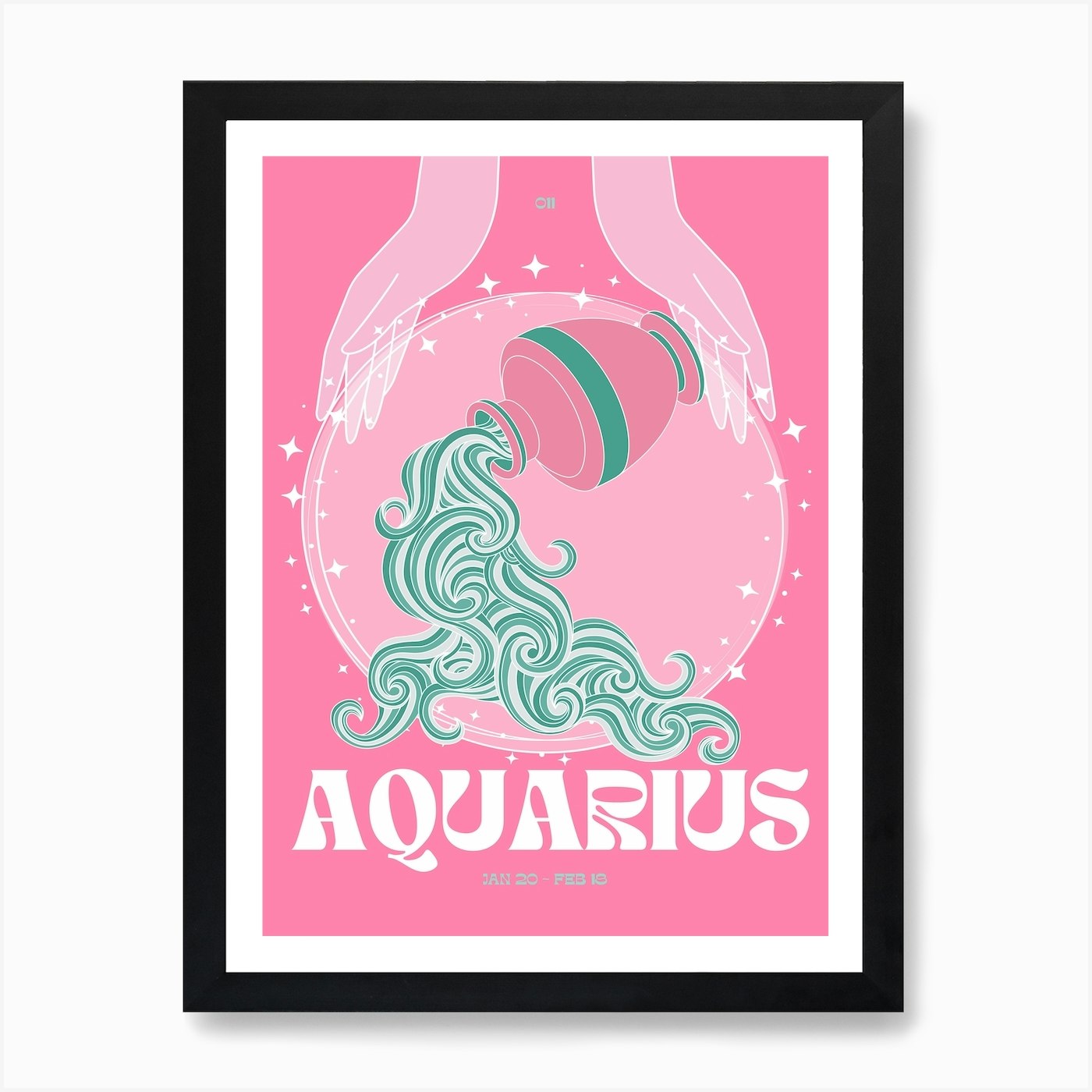 Hot Pink Zodiac Aquarius Art Print By Alaina Creates Fy 2700