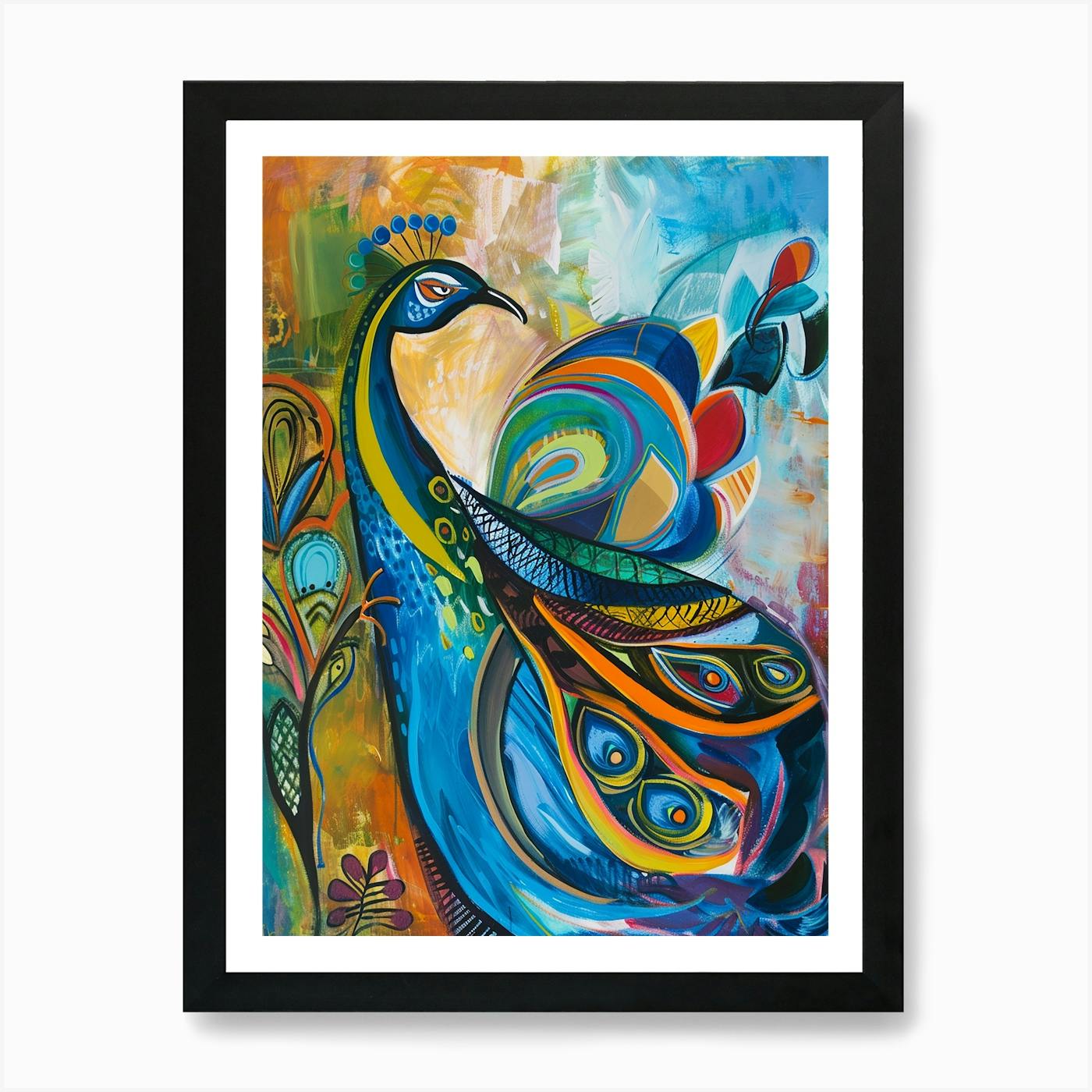 Poster Art outlet Print PEACOCK Art Print Popart Comic Style Bold Colorful Abstract Art Adult Children Wall Decoration