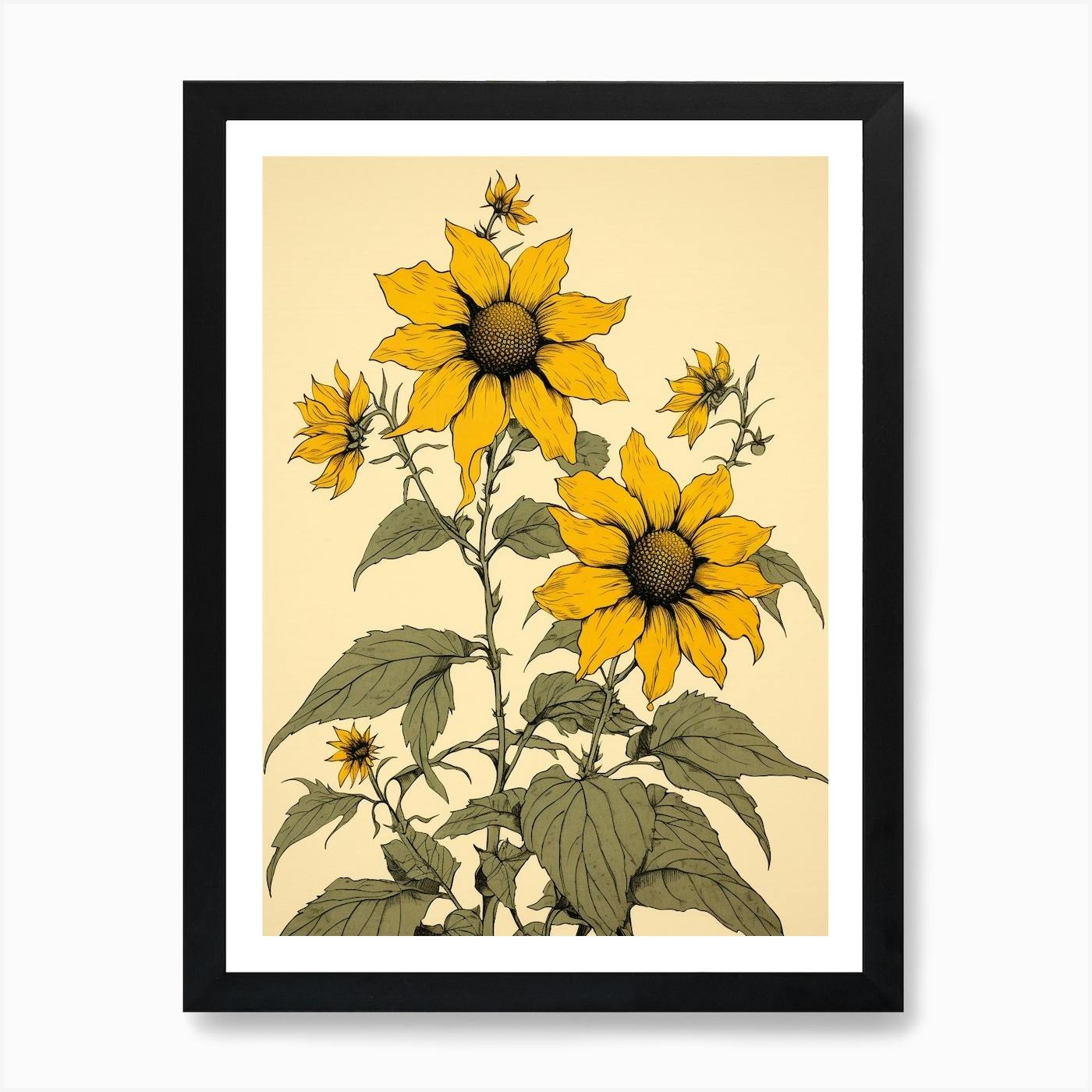 Picture with sunflowers-ひまわり Sunflower and Carnation - ひまわりとカーネーション - Shienakara