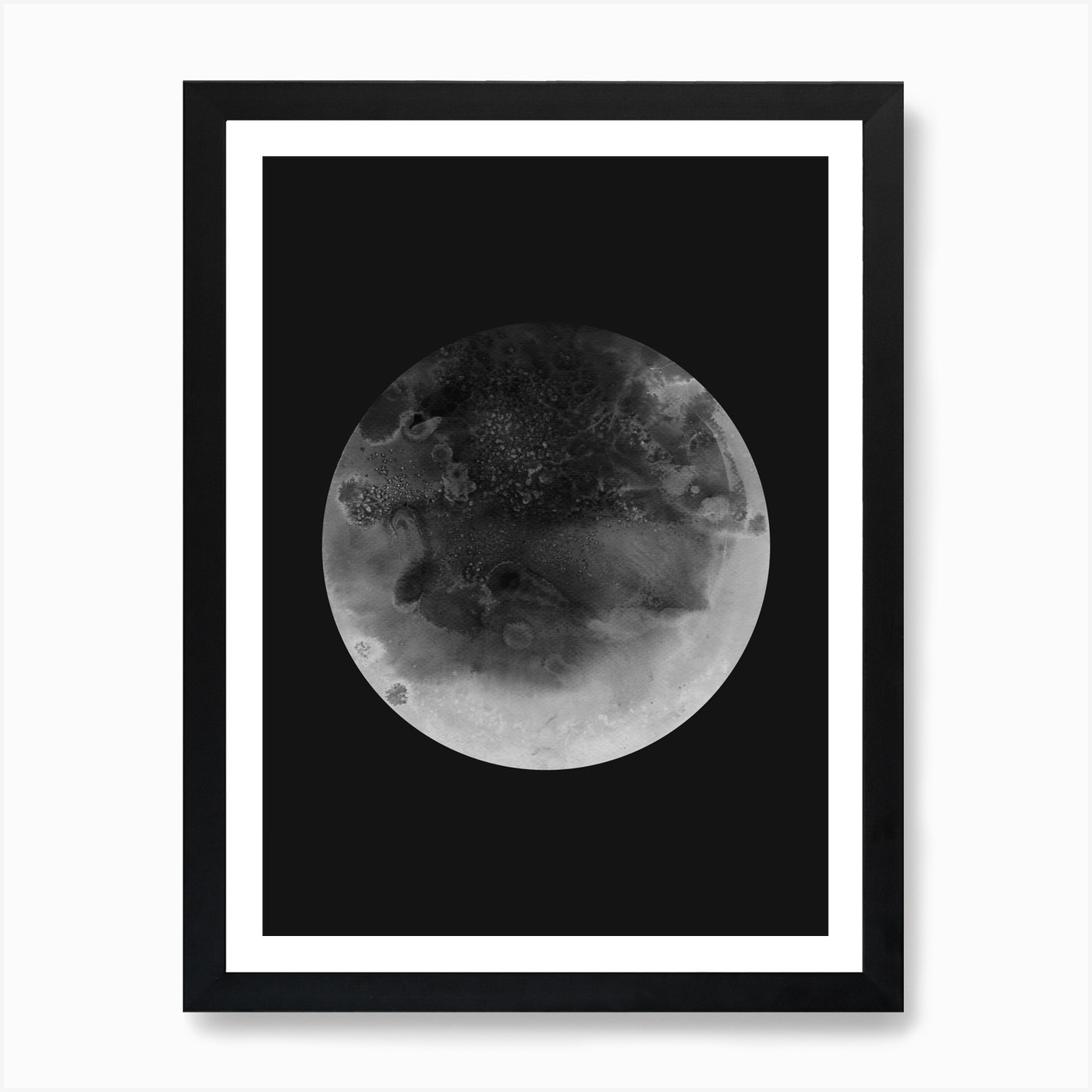 Moon Charcoal Art Print by Julia Hariri - Fy