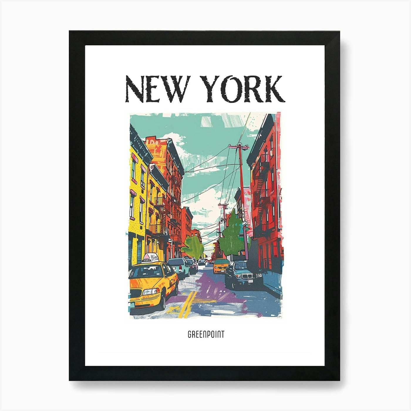 版画絵 ニューヨークの風景？ ヴィンテージ