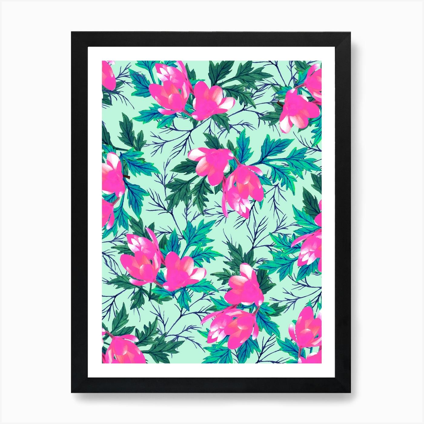 Society6 iPhone4/4S,5用 Chevron Flora II by Bianca Green Chevron Flora II - verti in Art Print by Bianca Green - Fy