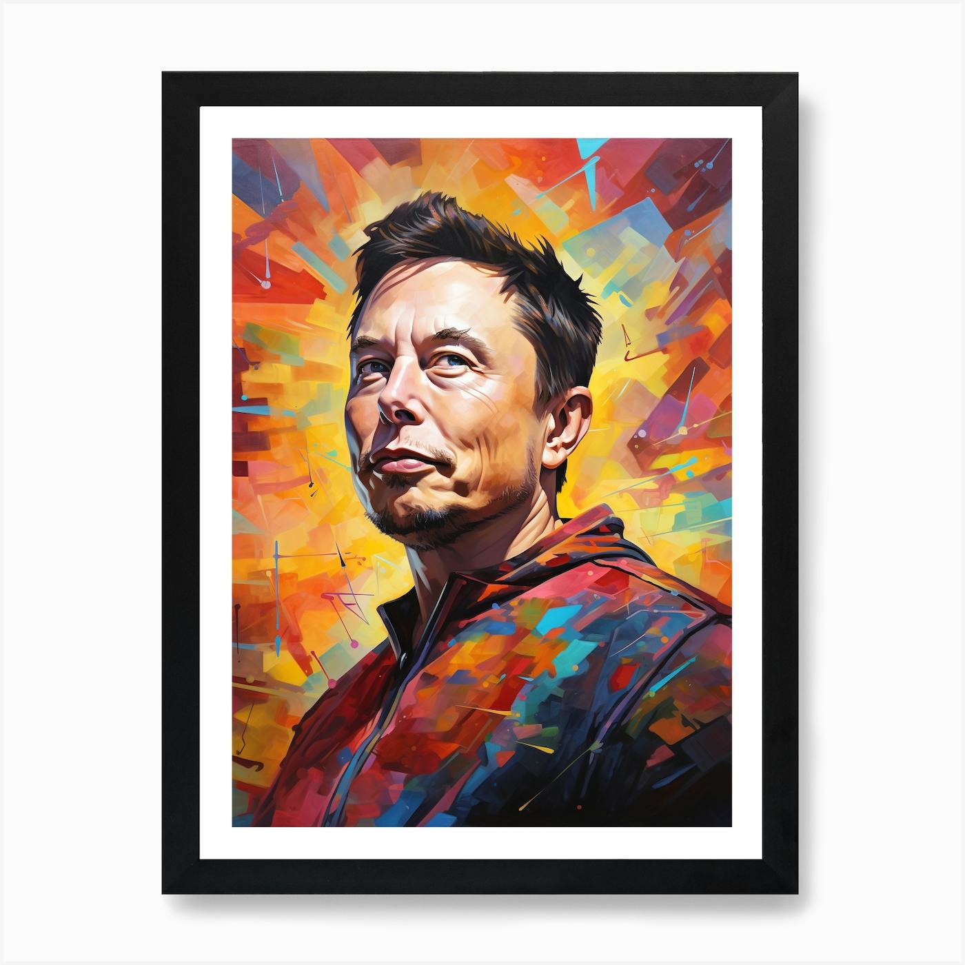 Cyberelon Bathing in the Sea | Quality Canvas store Print from Hand Painted Original Painting | Tesla | Elon Musk | Spacex | Boring