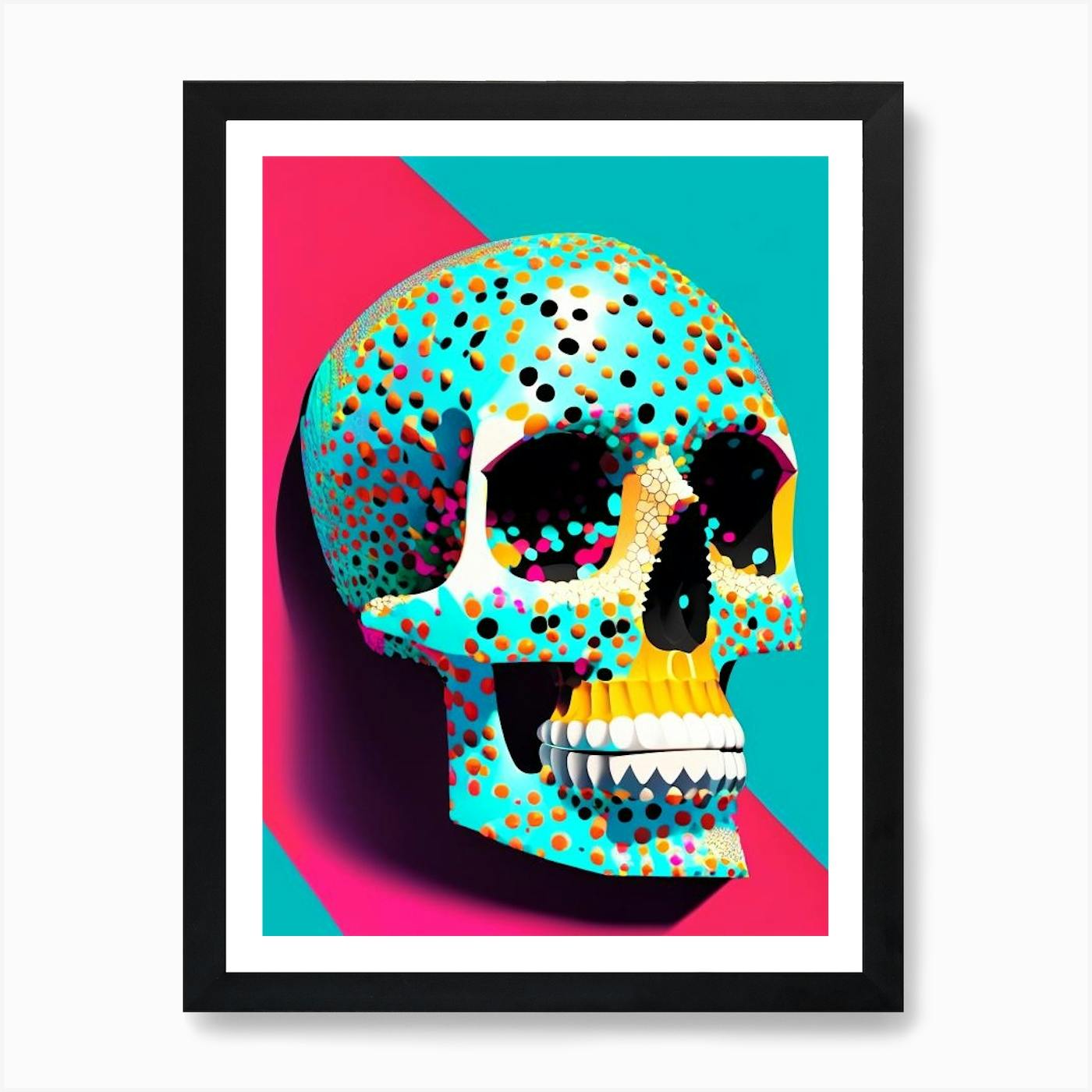 Colorful Skeleton Art Print by aipixfuture - Fy