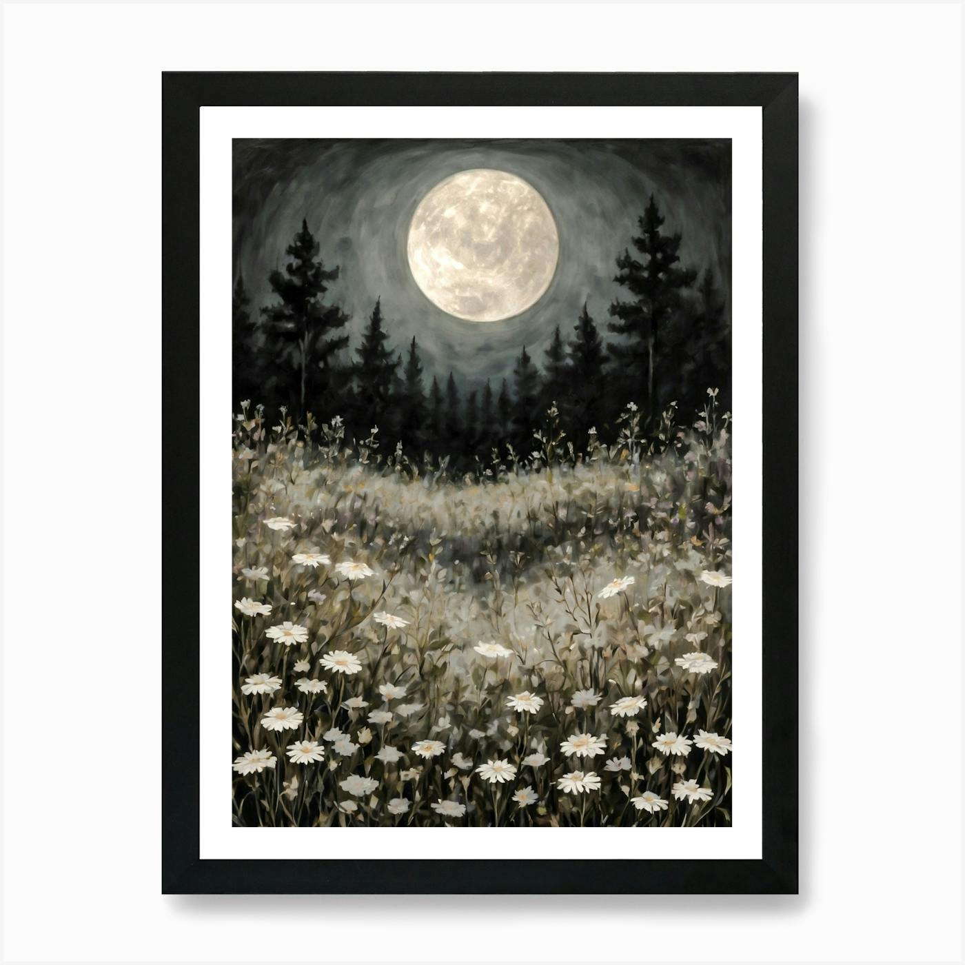 芸術写真 Nature Photograph Full Moon Art Print Full Moon Over Waterfall 2 Art Print by AnikArts - Fy